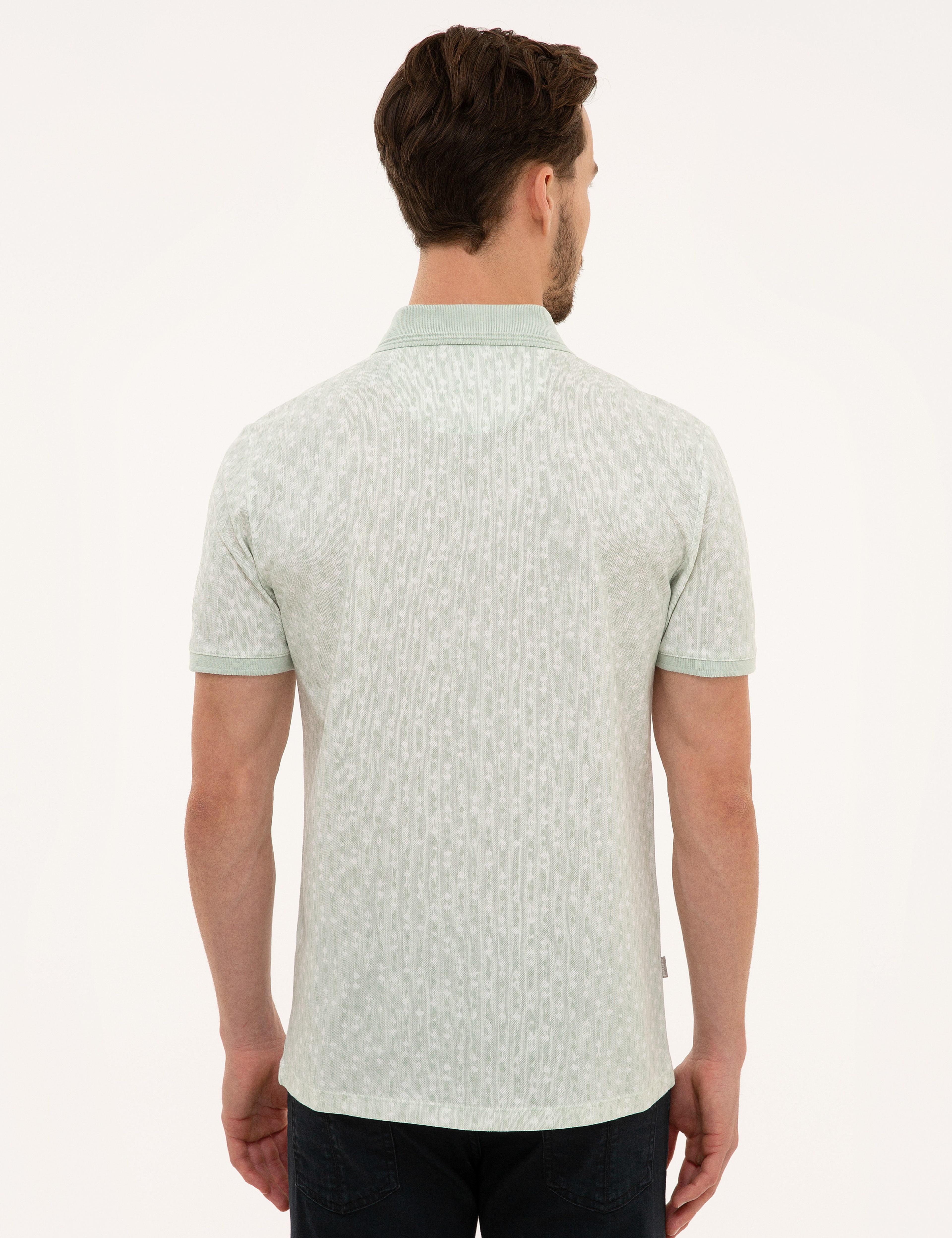 Mint Yeşil Slim Fit Polo Yaka T-Shirt - Image 3