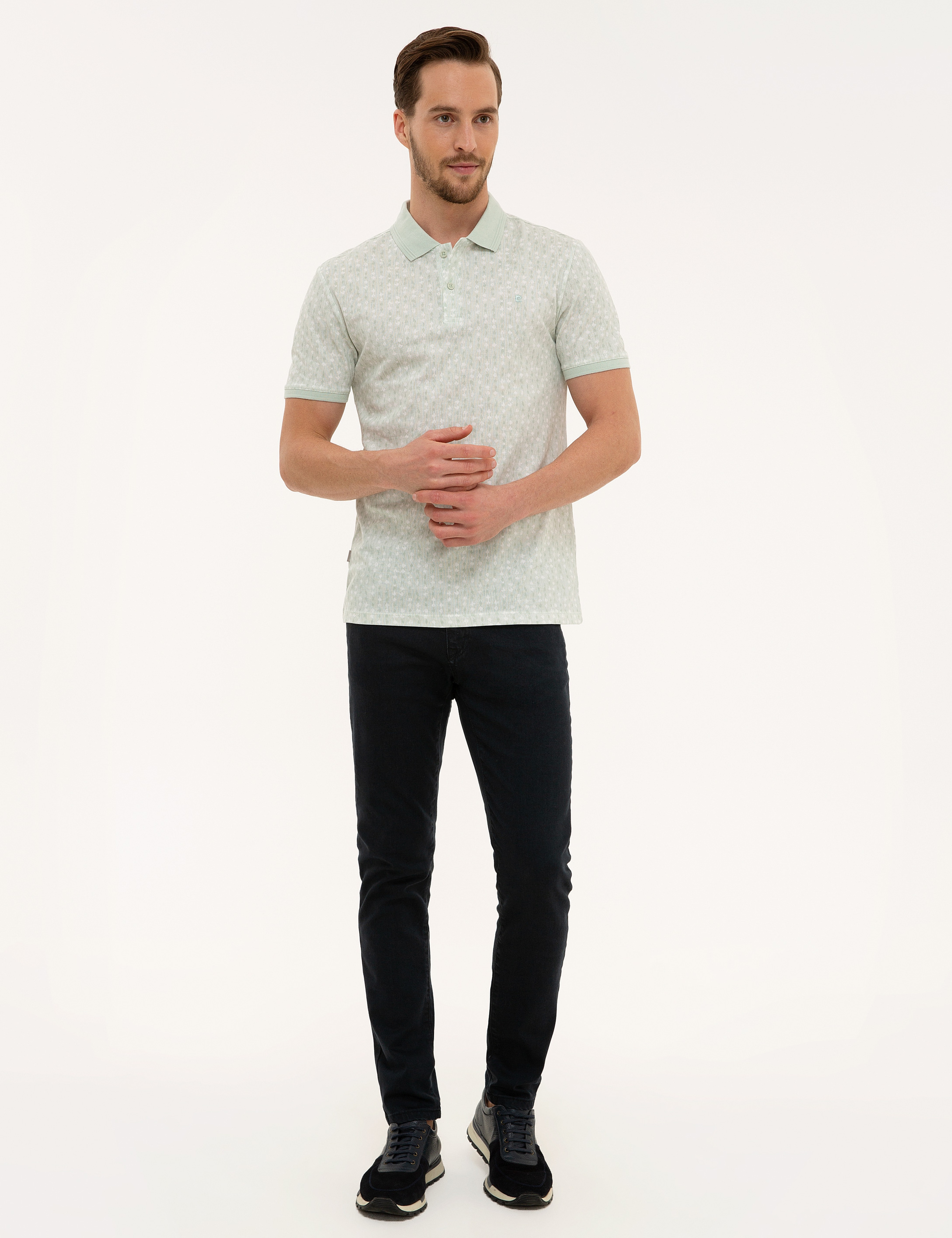 Mint Yeşil Slim Fit Polo Yaka T-Shirt - Image 4