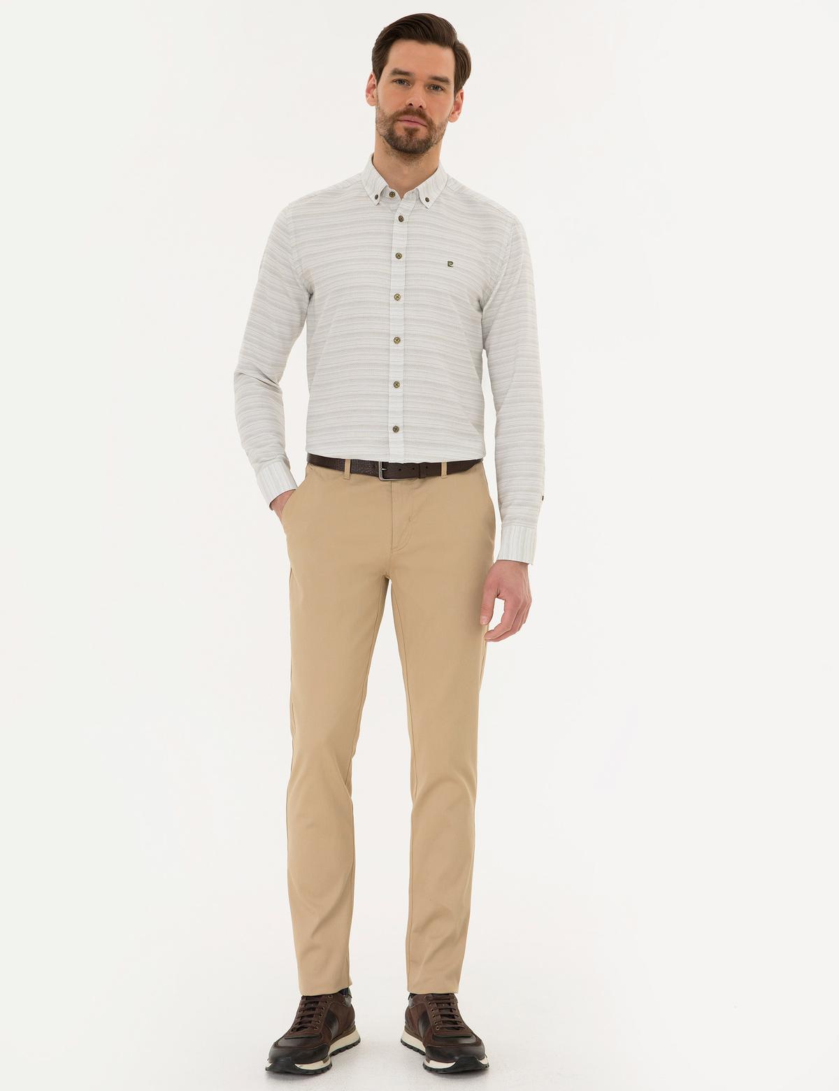 Camel Slim Fit Kanvas Pantolon
