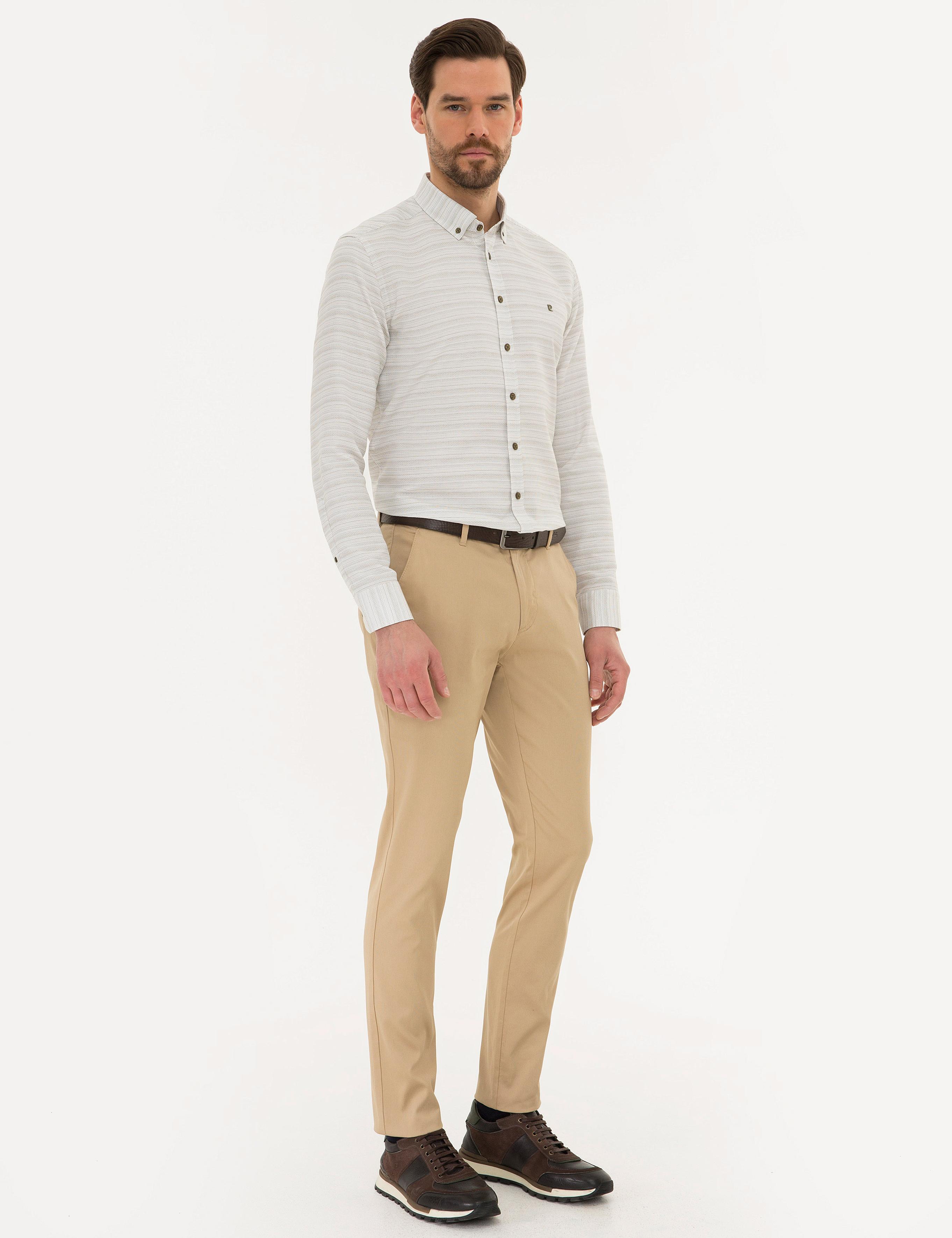 Camel Slim Fit Kanvas Pantolon