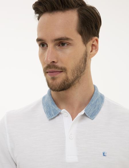 Beyaz Slim Fit Tişört - 50218593016