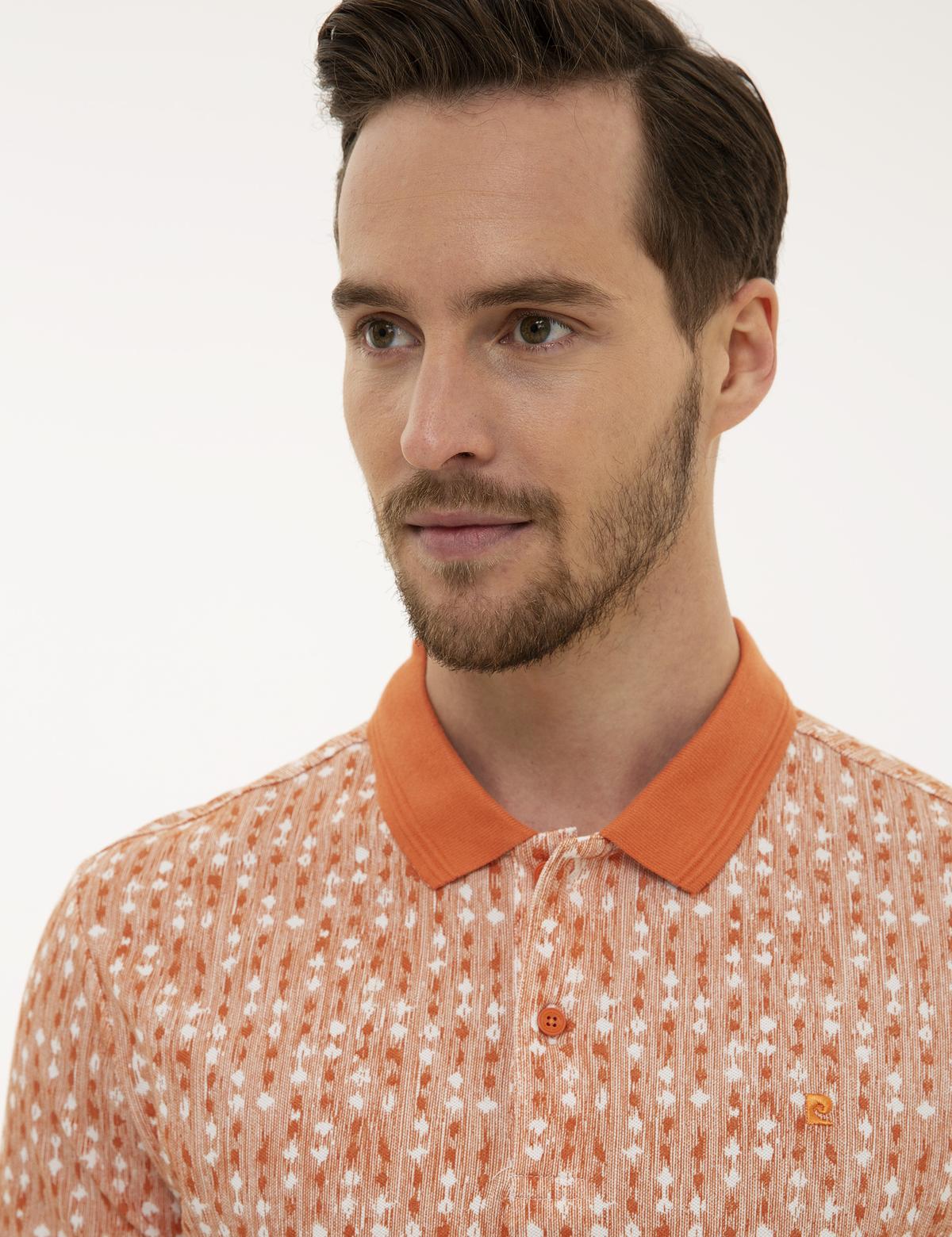 Turuncu Slim Fit Polo Yaka T-Shirt