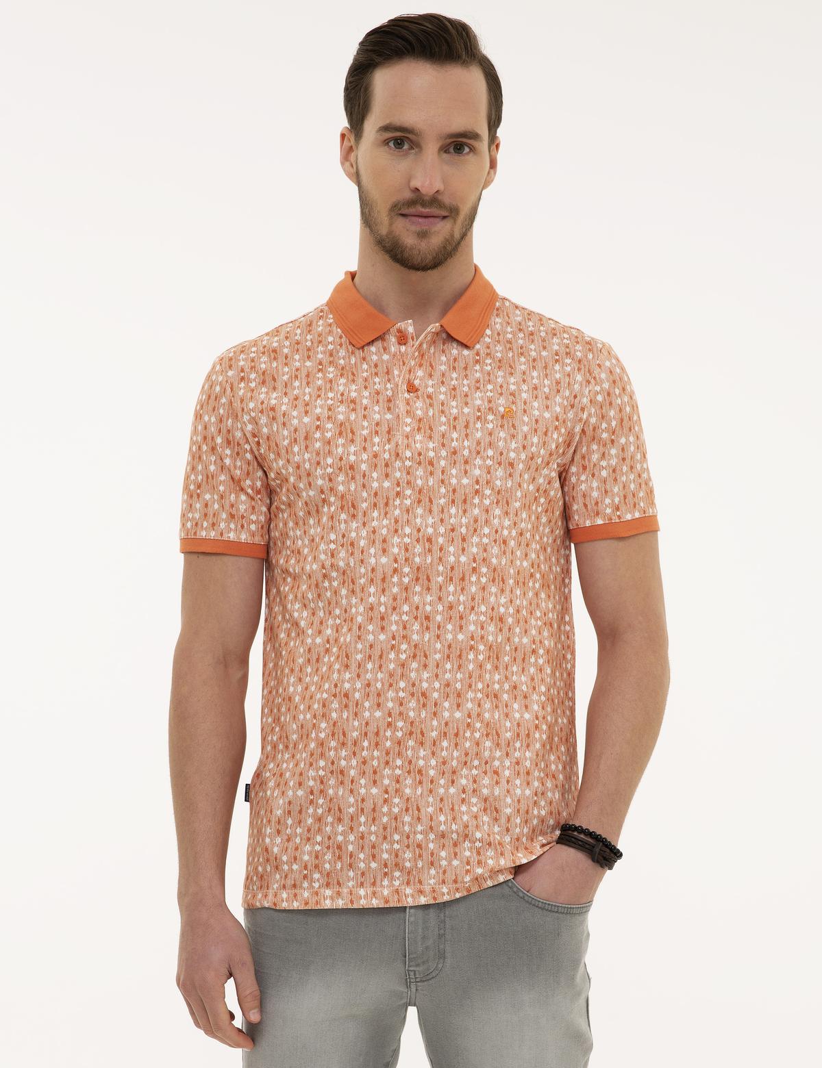 Turuncu Slim Fit Polo Yaka T-Shirt - 50218599061