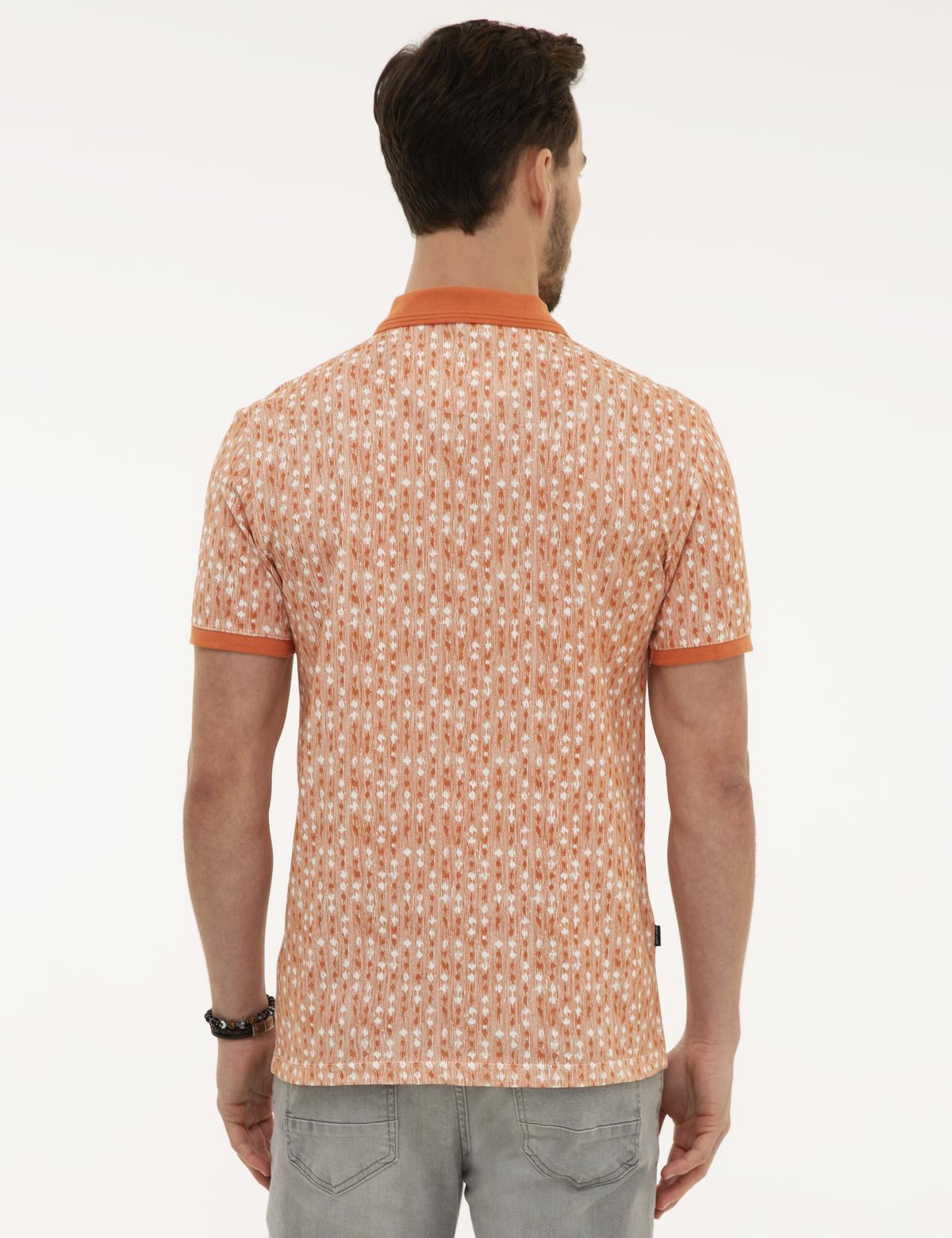 Turuncu Slim Fit Polo Yaka T-Shirt - 50218599061