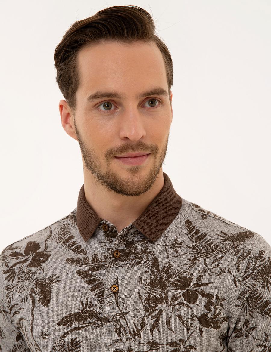 Kahverengi Slim Fit Polo Yaka T-Shirt