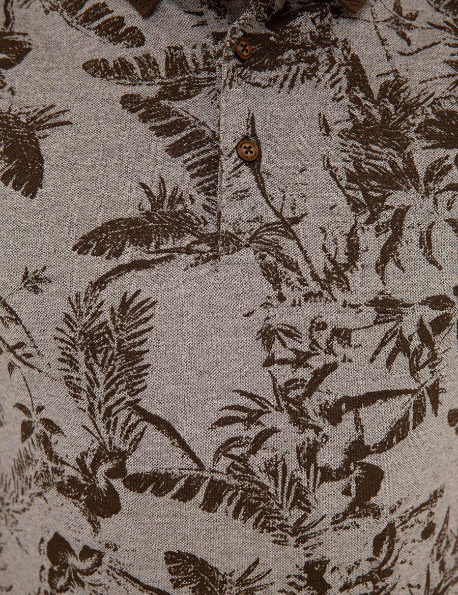 Kahverengi Slim Fit Polo Yaka T-Shirt