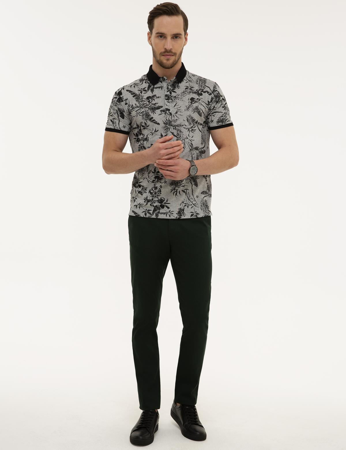 Siyah Slim Fit Polo Yaka Tişört - 50219725023