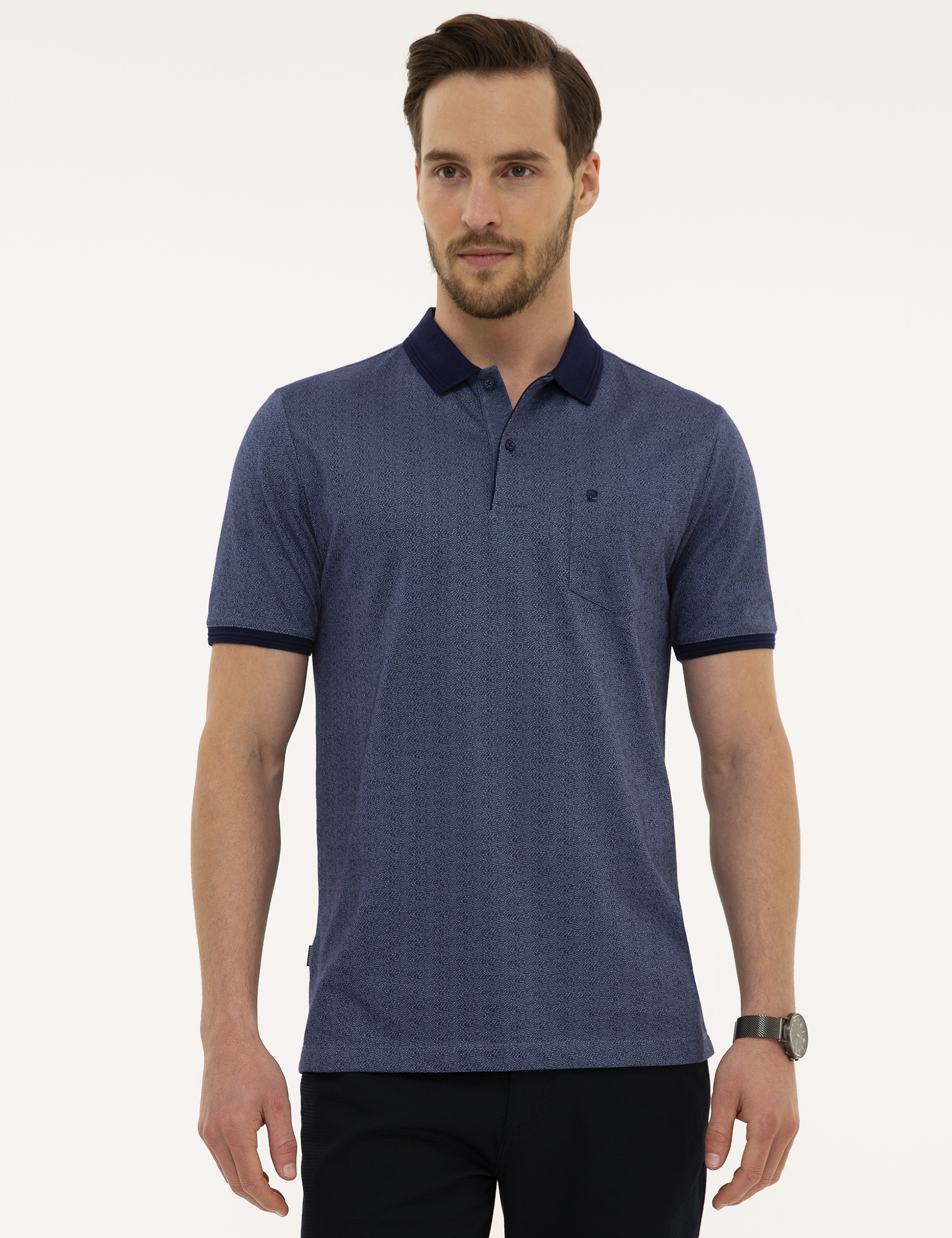 Lacivert Regular Fit Polo Yaka T-Shirt - Image 2