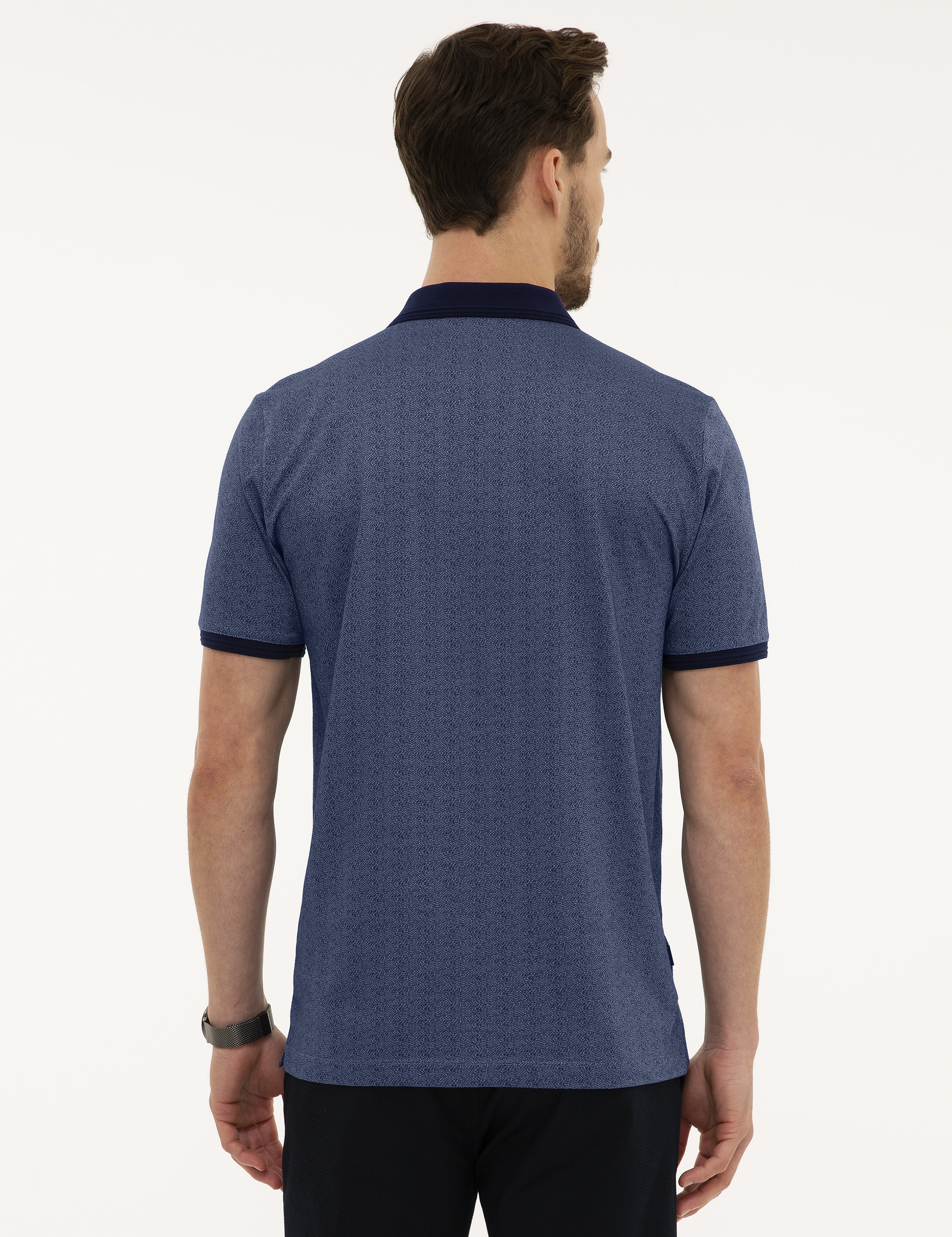 Lacivert Regular Fit Polo Yaka T-Shirt - Image 3