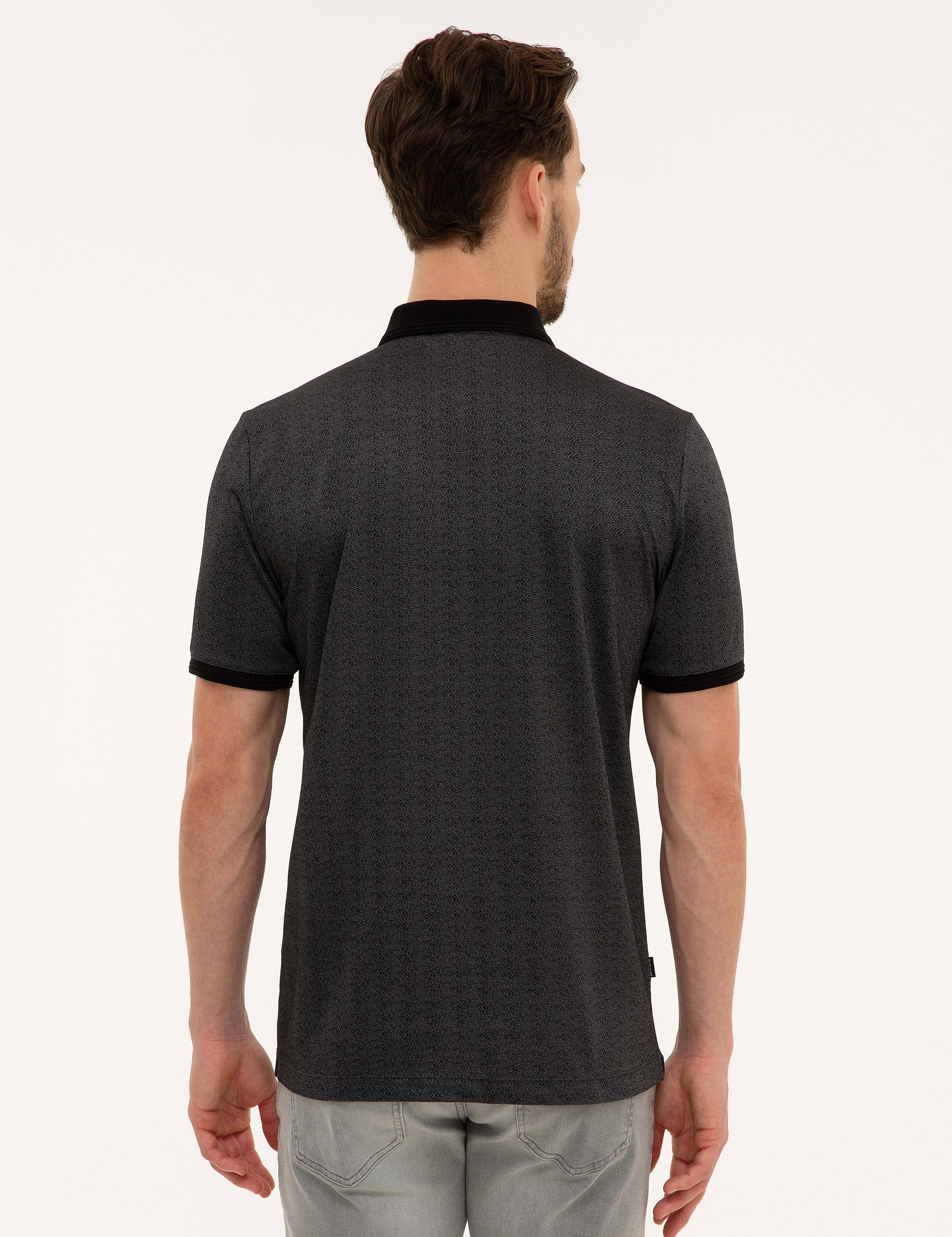 Siyah Regular Fit Polo Yaka T-Shirt