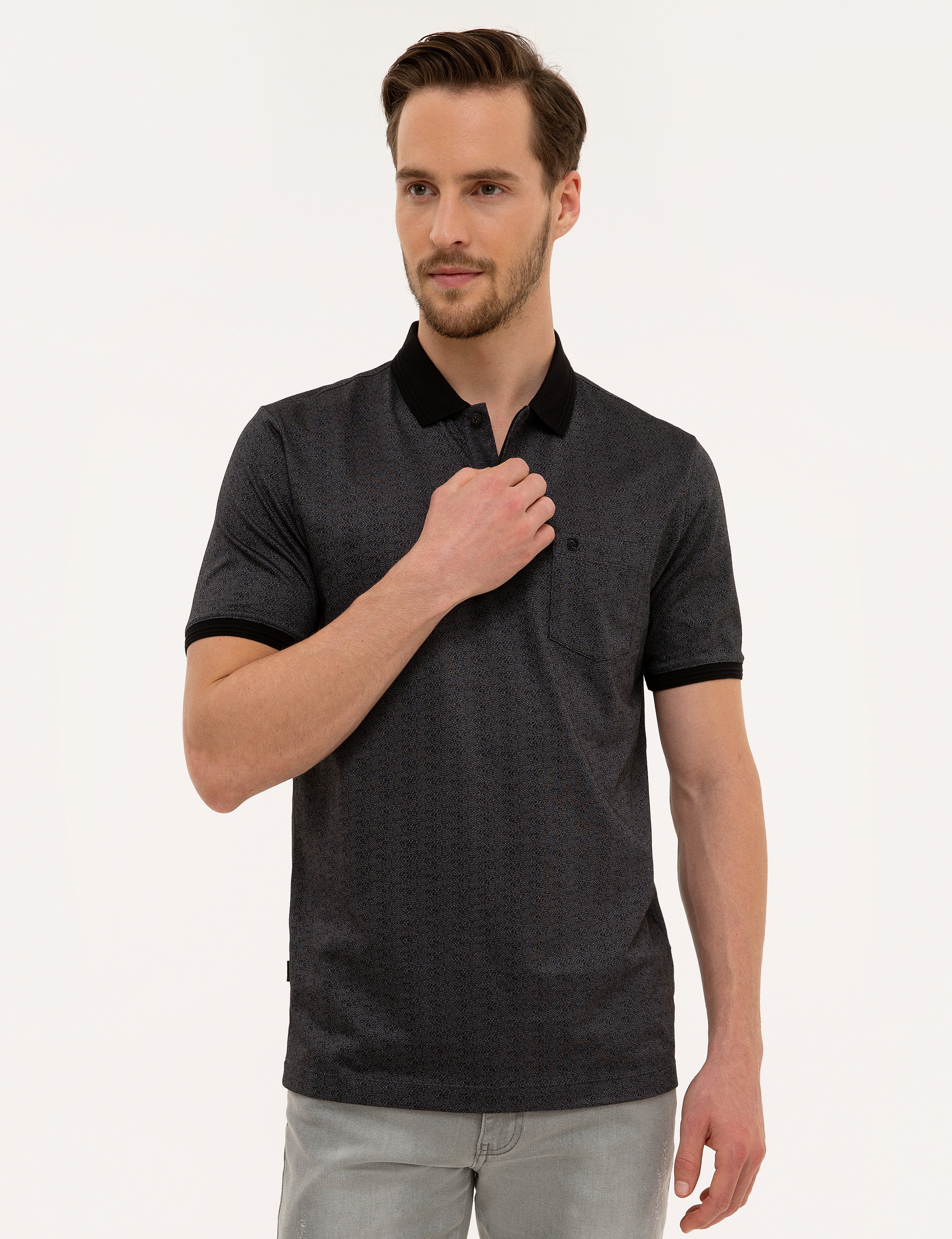 Siyah Regular Fit Polo Yaka Tişört