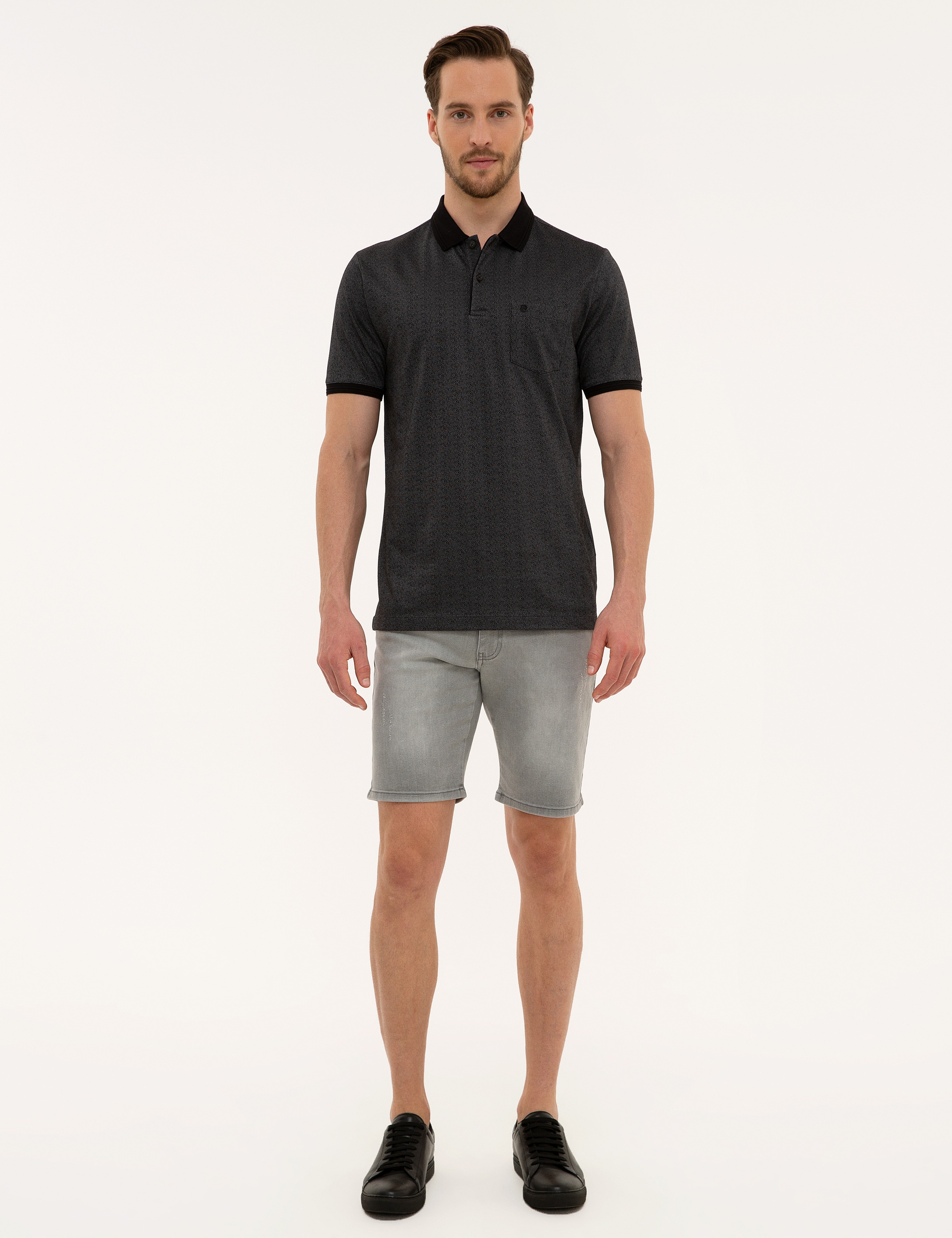 Siyah Regular Fit Polo Yaka Tişört