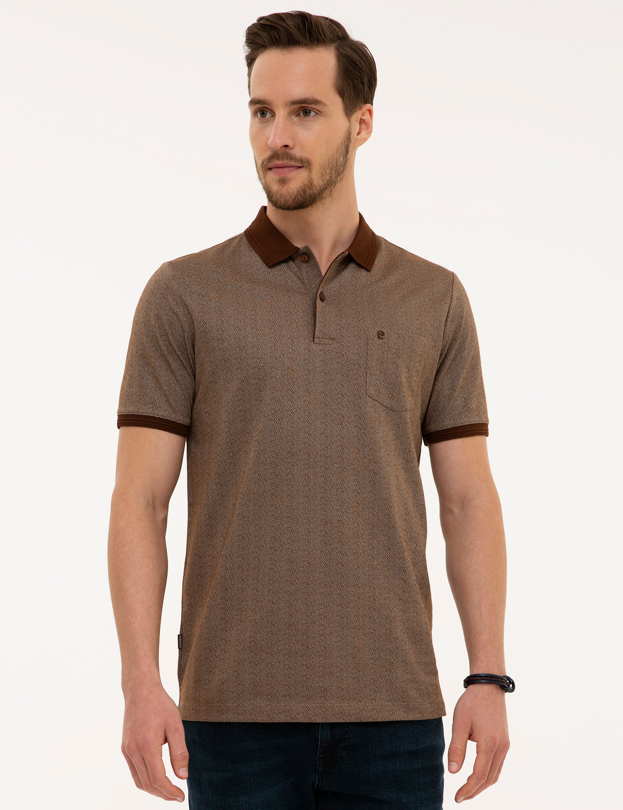Kahverengi Regular Fit Polo Yaka Tişört - Image 2
