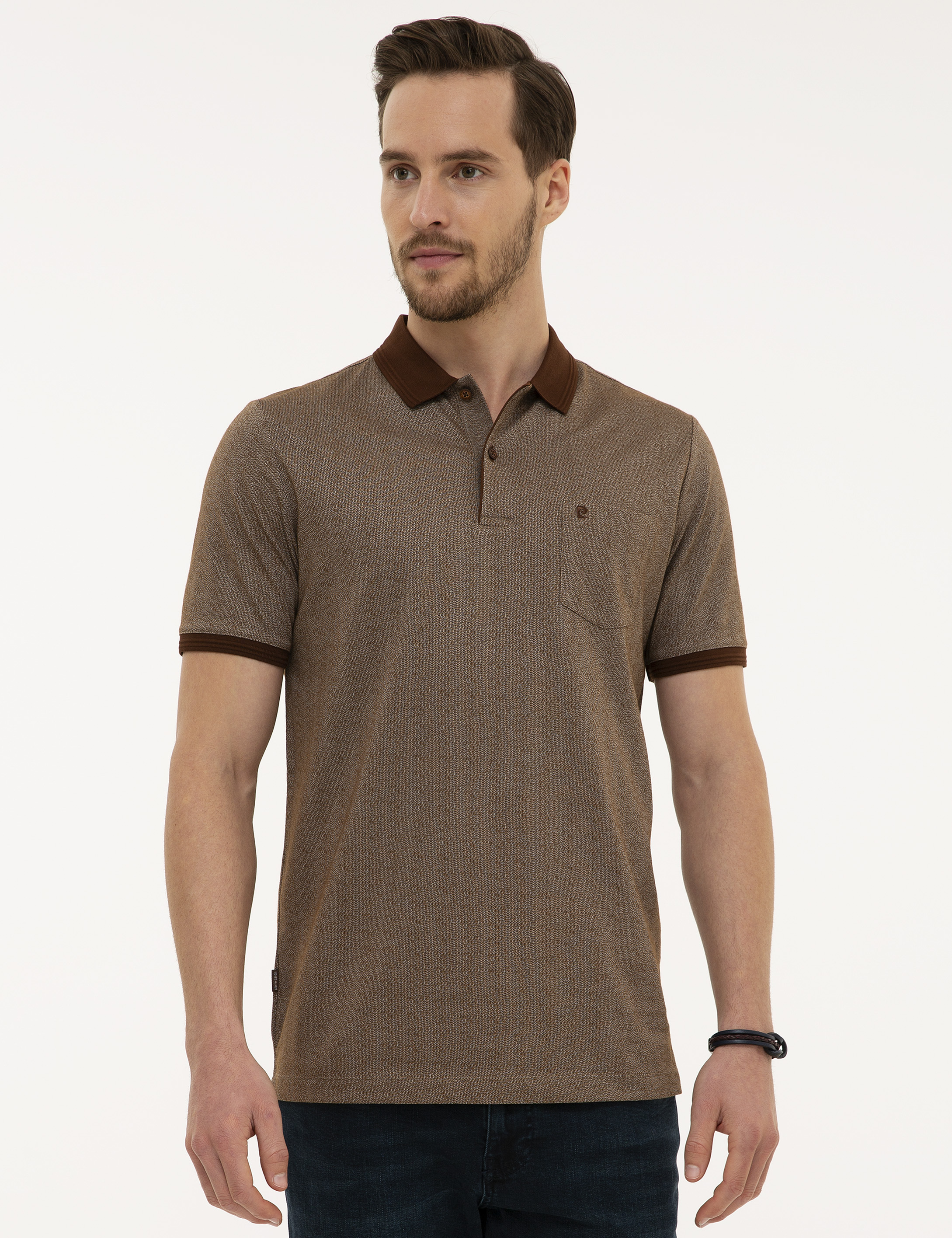 Kahverengi Regular Fit Polo Yaka Tişört