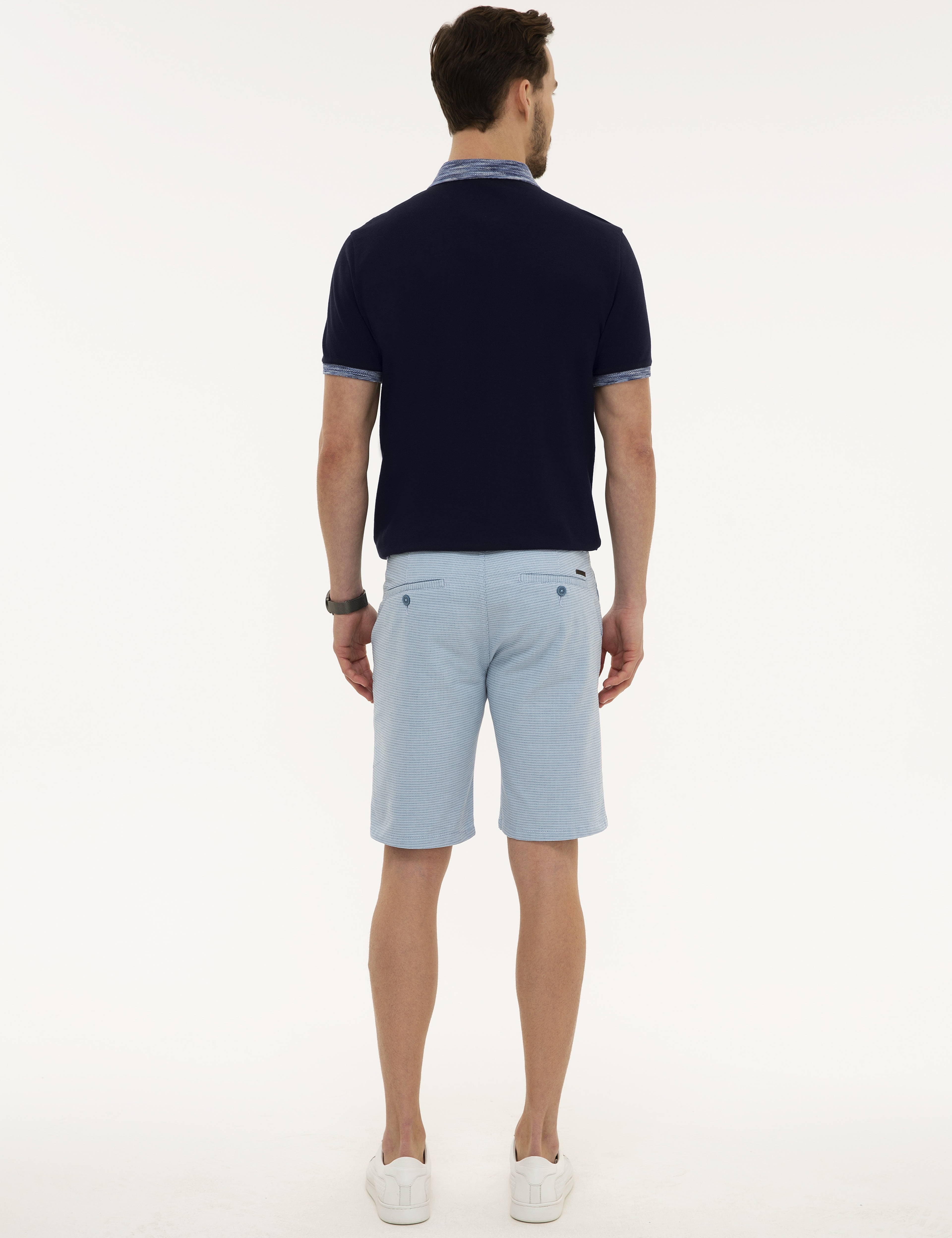 Açık Mavi Standart Fit Bermuda Şort - Image 3
