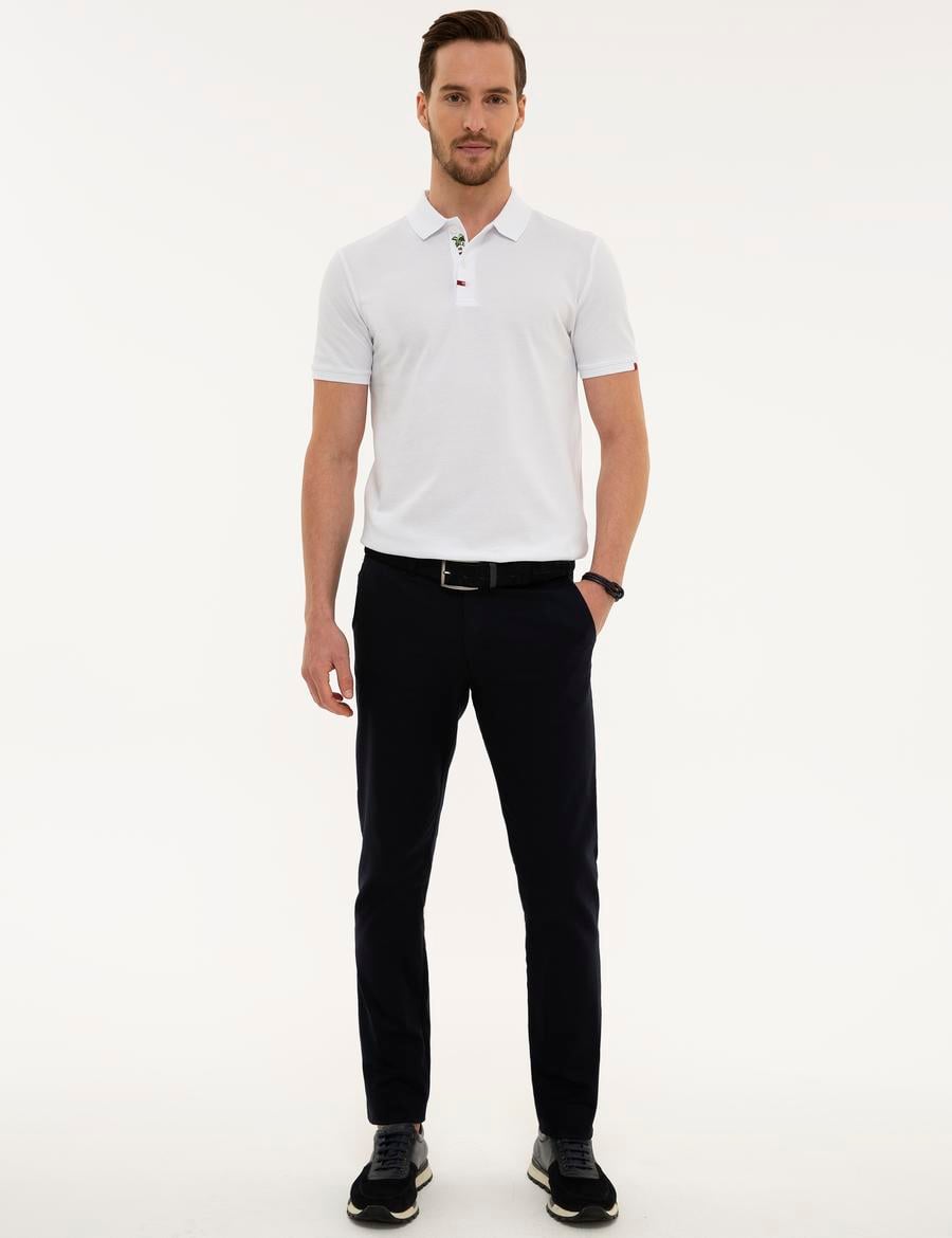 Lacivert Slim Fit Chino Pantolon