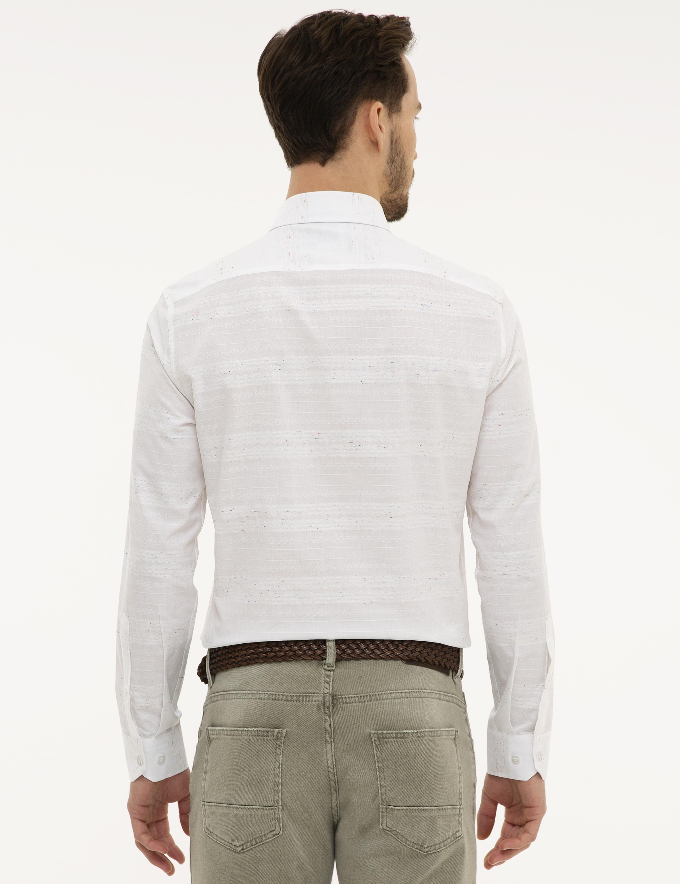 Beyaz Slim Fit Uzun Kollu Gömlek