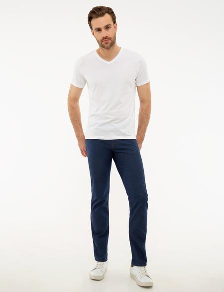Beyaz Slim Fit Basic Tişört - 50218576011
