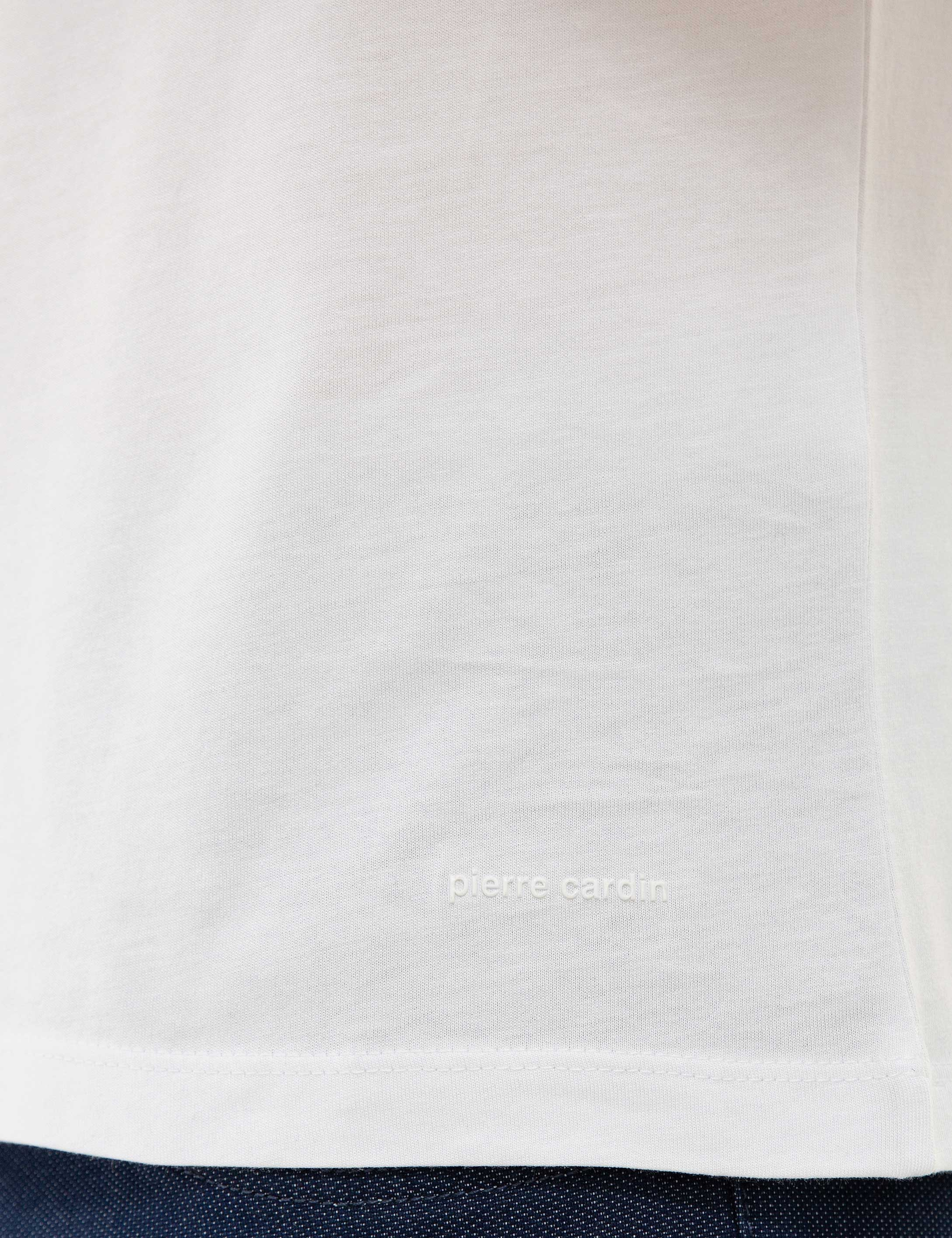 Beyaz Slim Fit Basic Tişört - Image 5