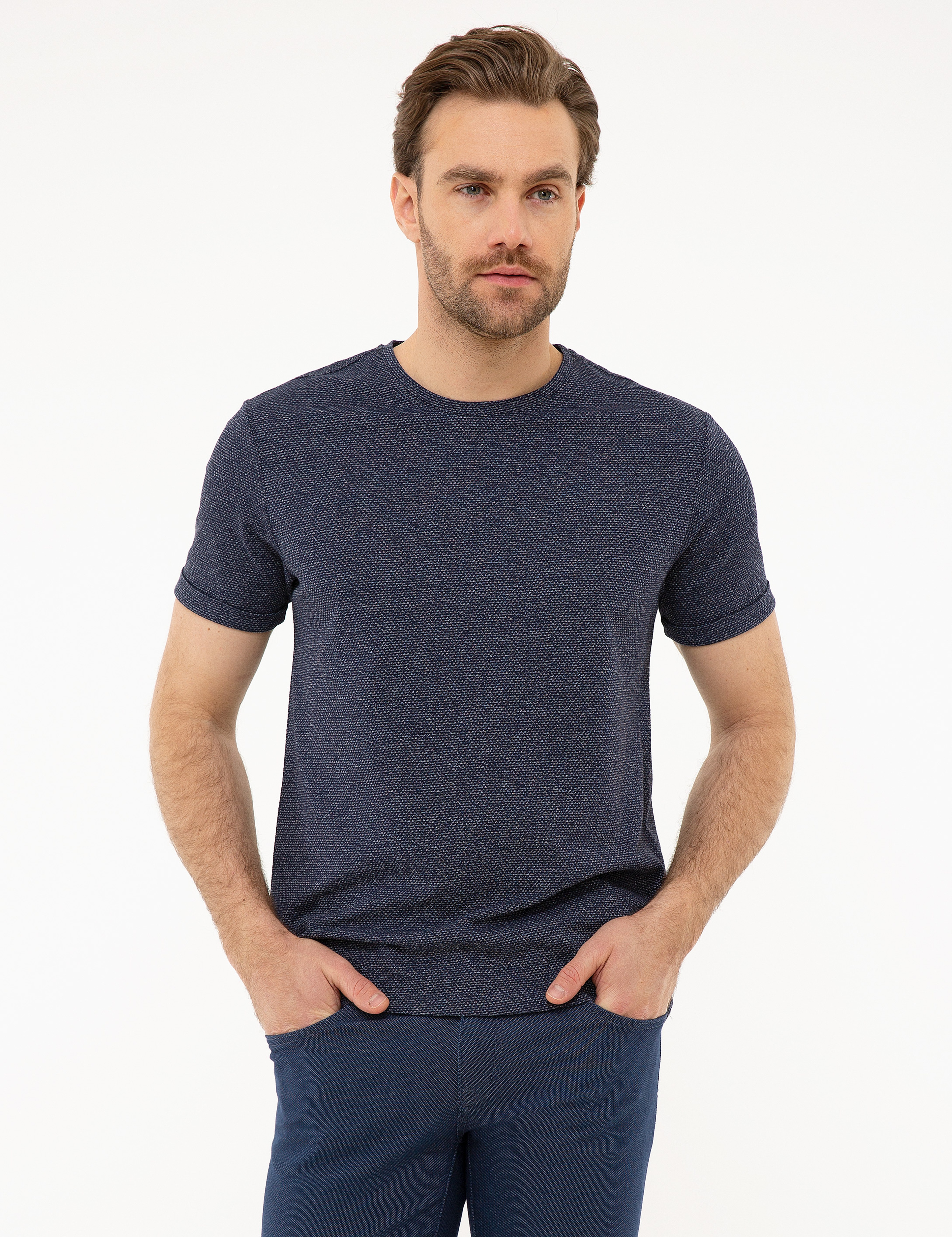 Lacivert Slim Fit Tişört - Image 2