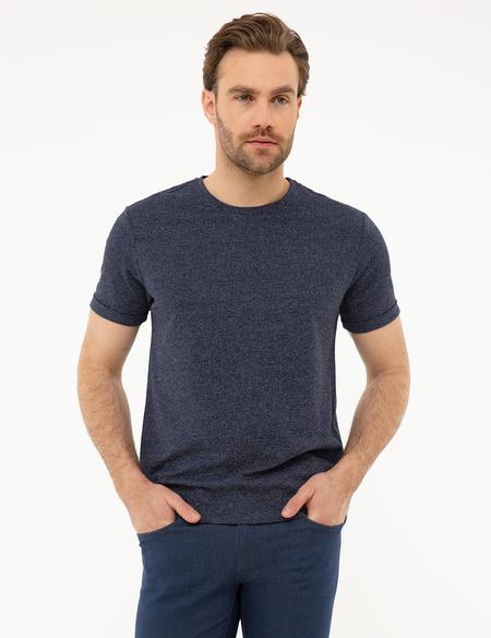 Lacivert Slim Fit Tişört - 50218575016