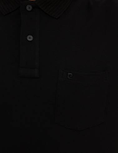 Siyah Regular Fit Basic Polo Yaka T-Shirt