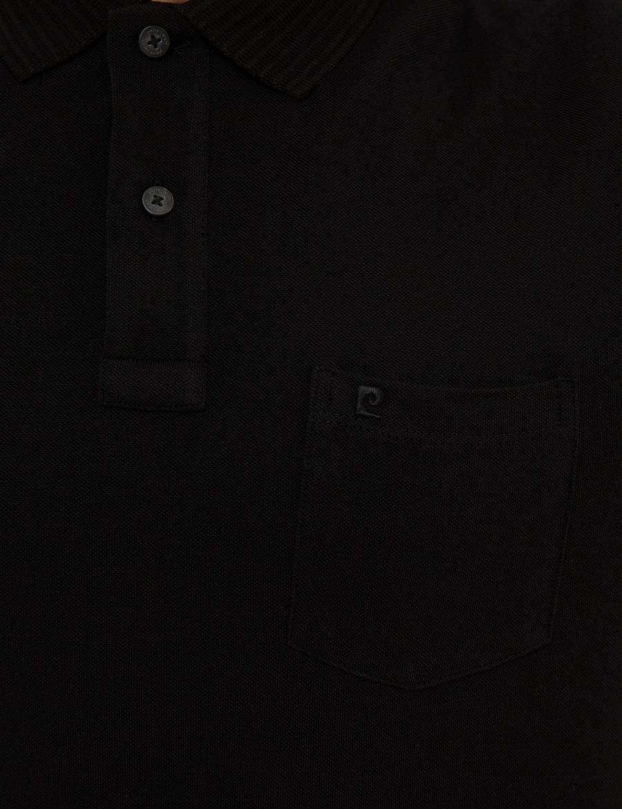 Siyah Regular Fit Basic Polo Yaka T-Shirt