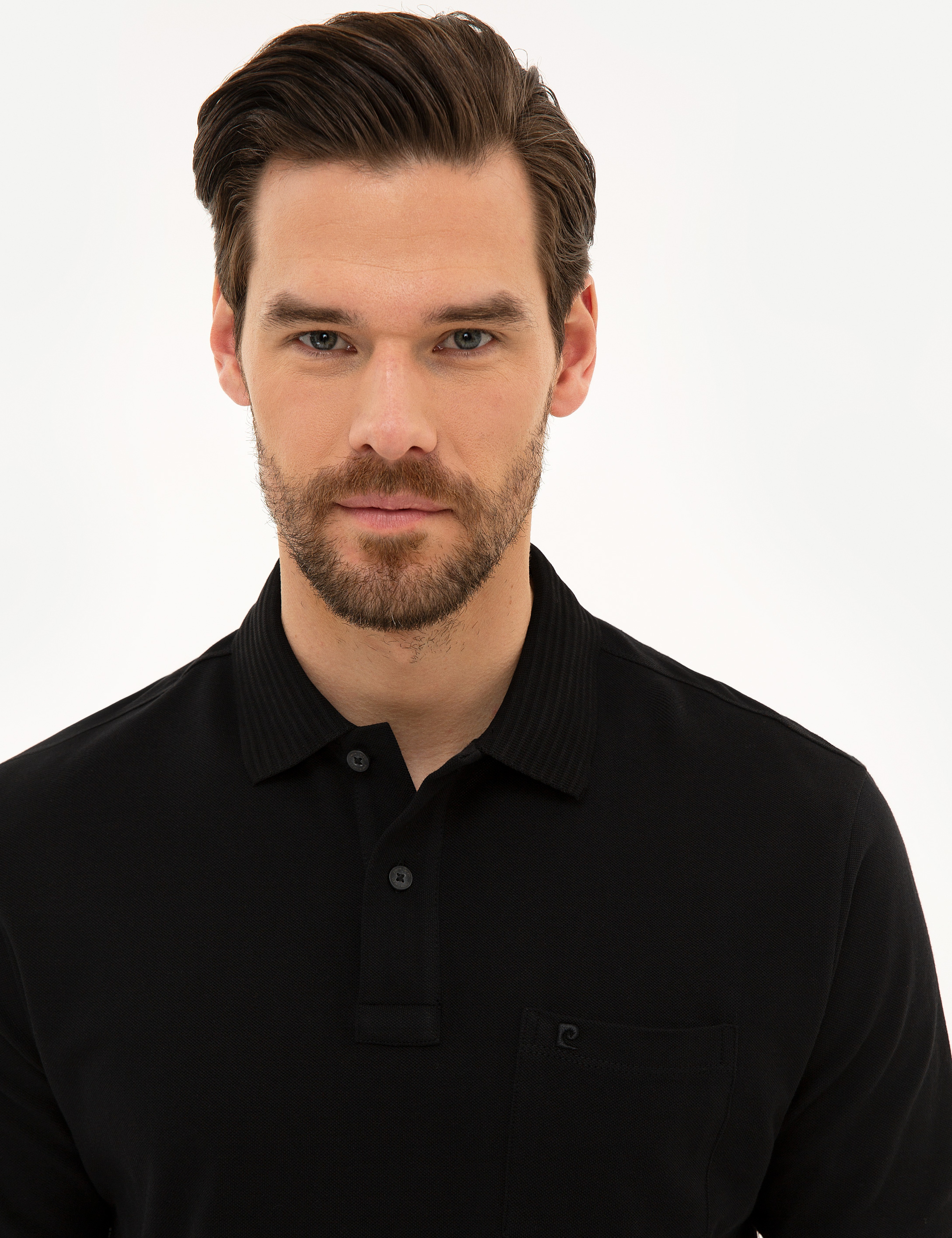 Siyah Regular Fit Basic Polo Yaka T-Shirt