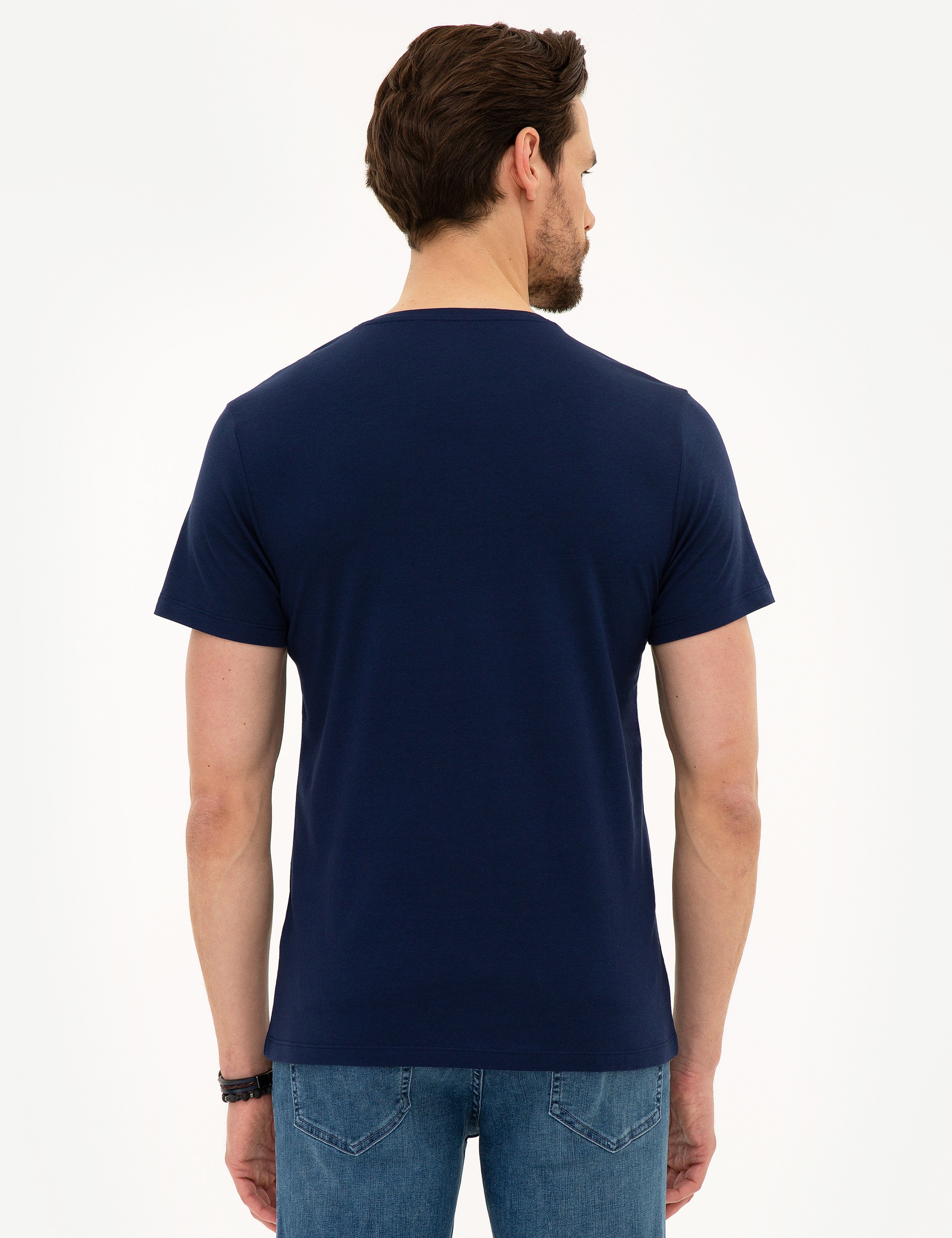 Lacivert Slim Fit Basic Tişört