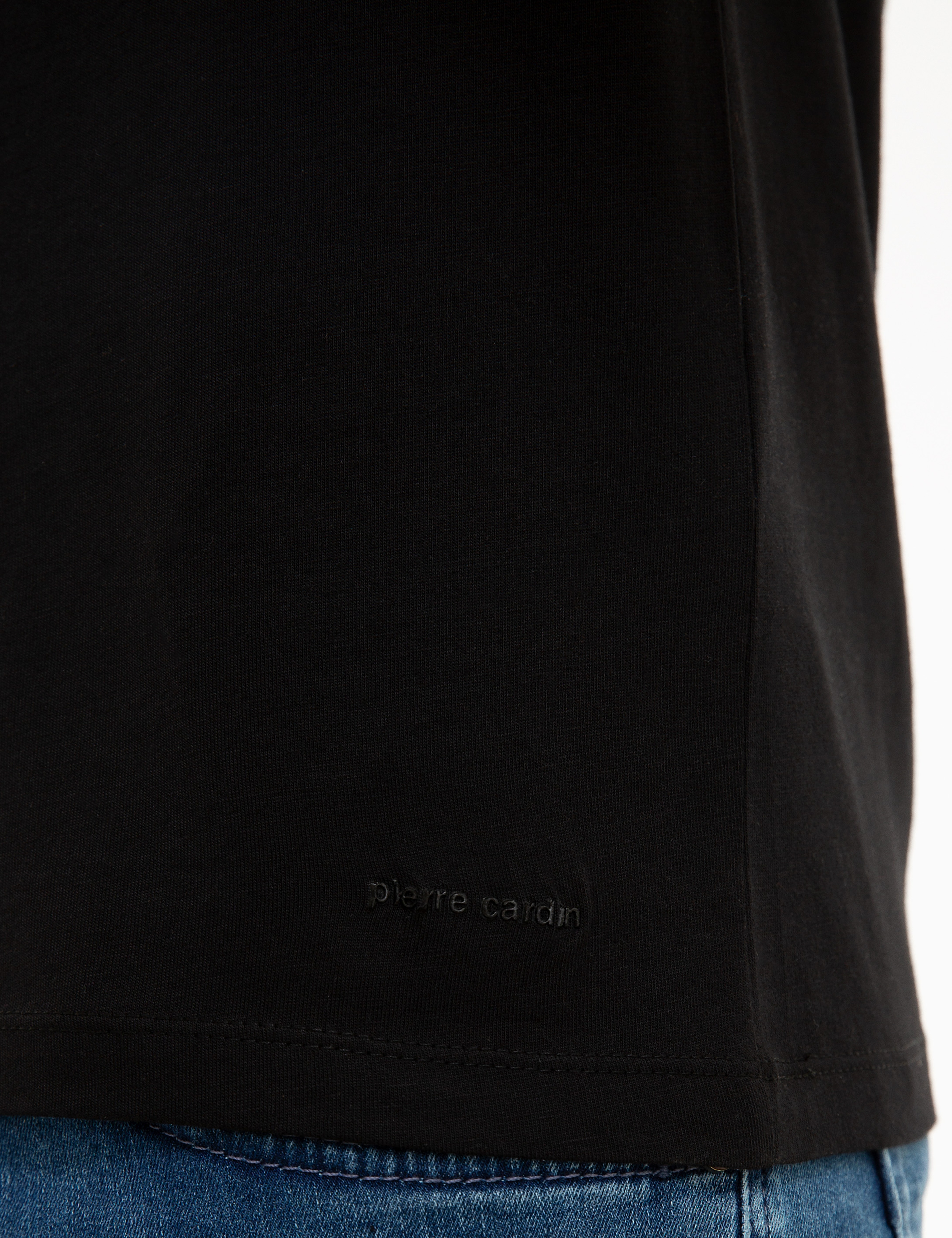 Siyah Slim Fit V Yaka Basic T-Shirt