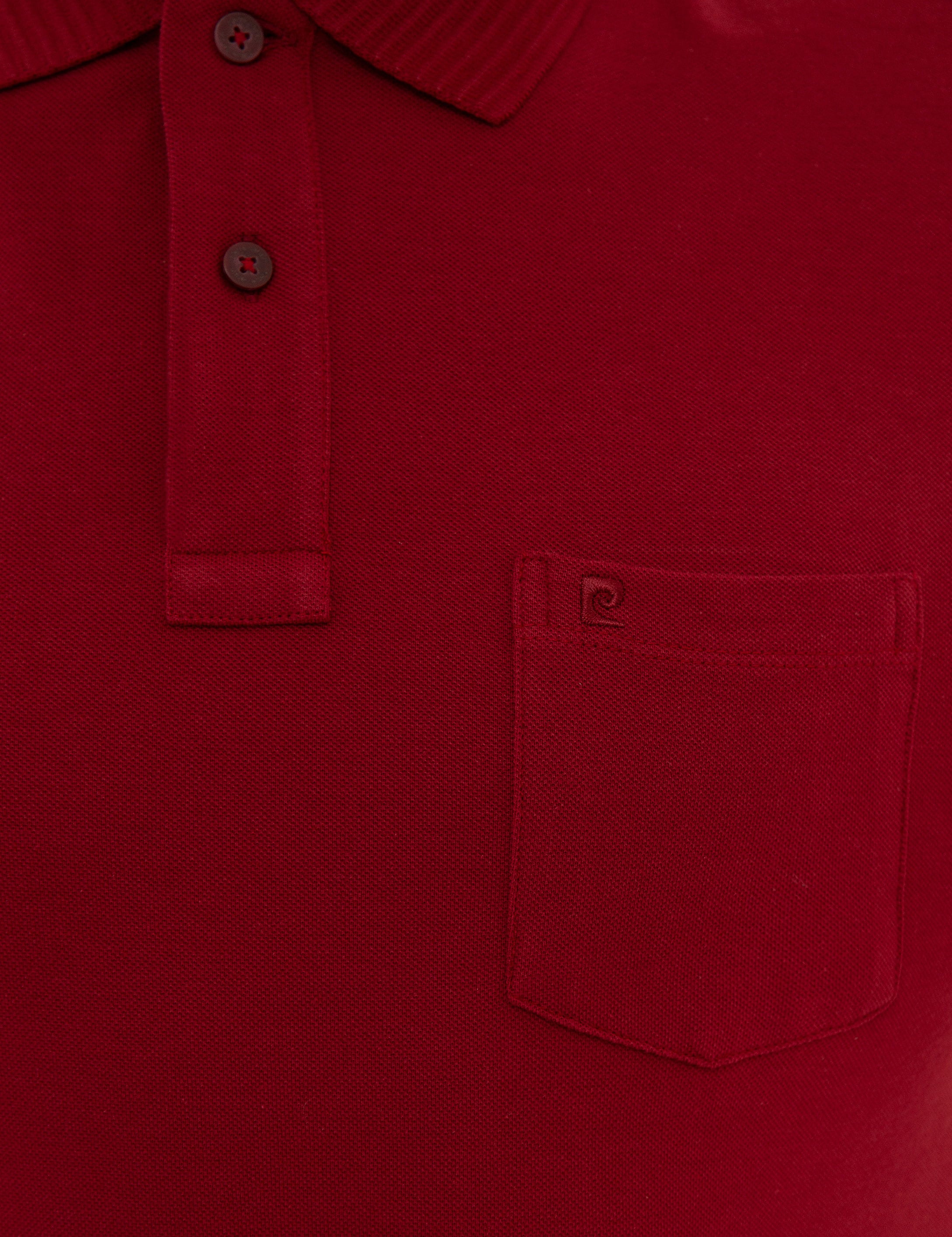 Bordo Regular Fit Polo Yaka Basic Tişört - Image 5