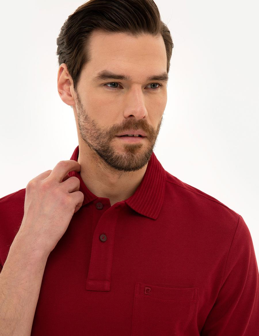 Bordo Regular Fit Polo Yaka Basic Tişört