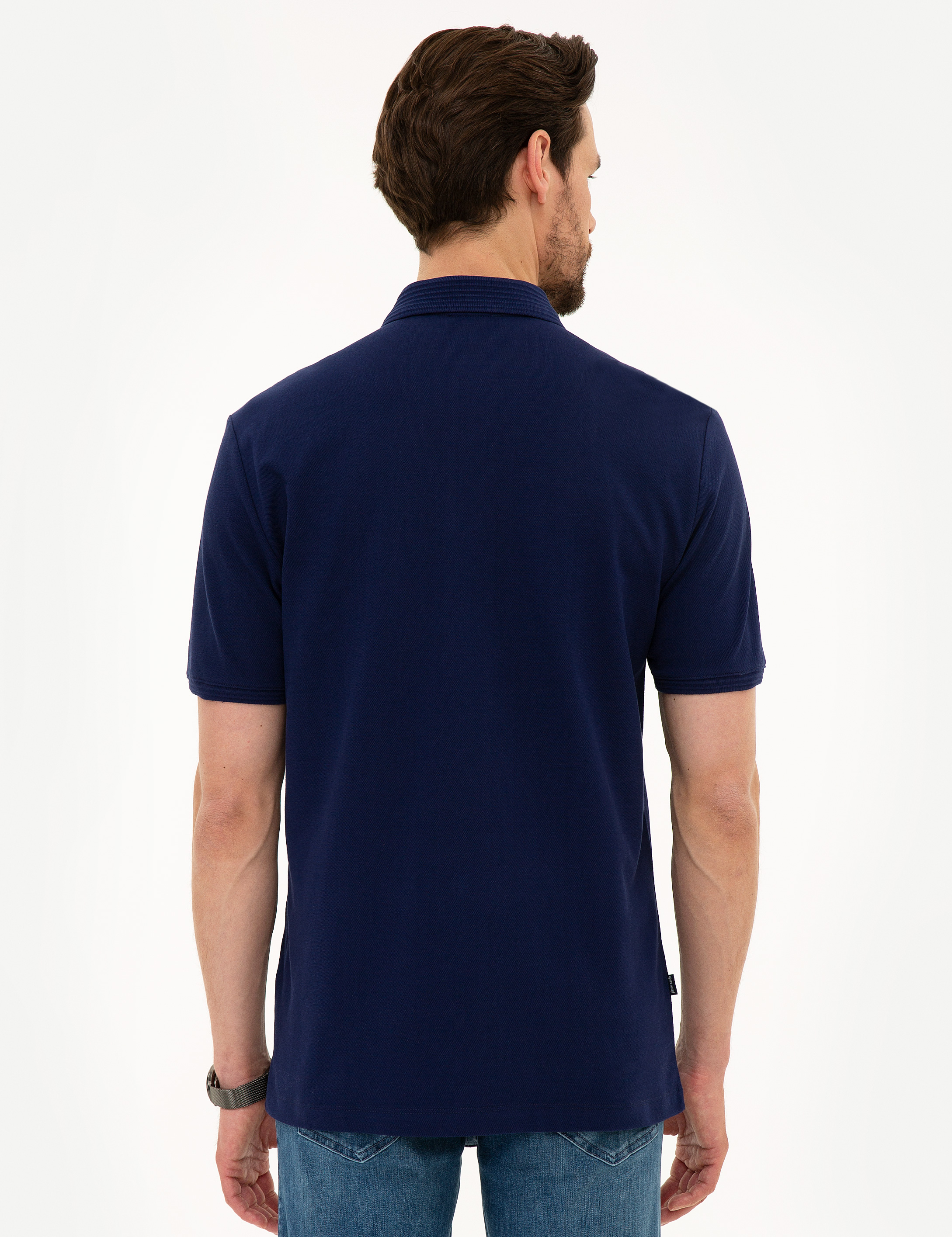 Lacivert Regular Fit Polo Yaka Basic Tişört
