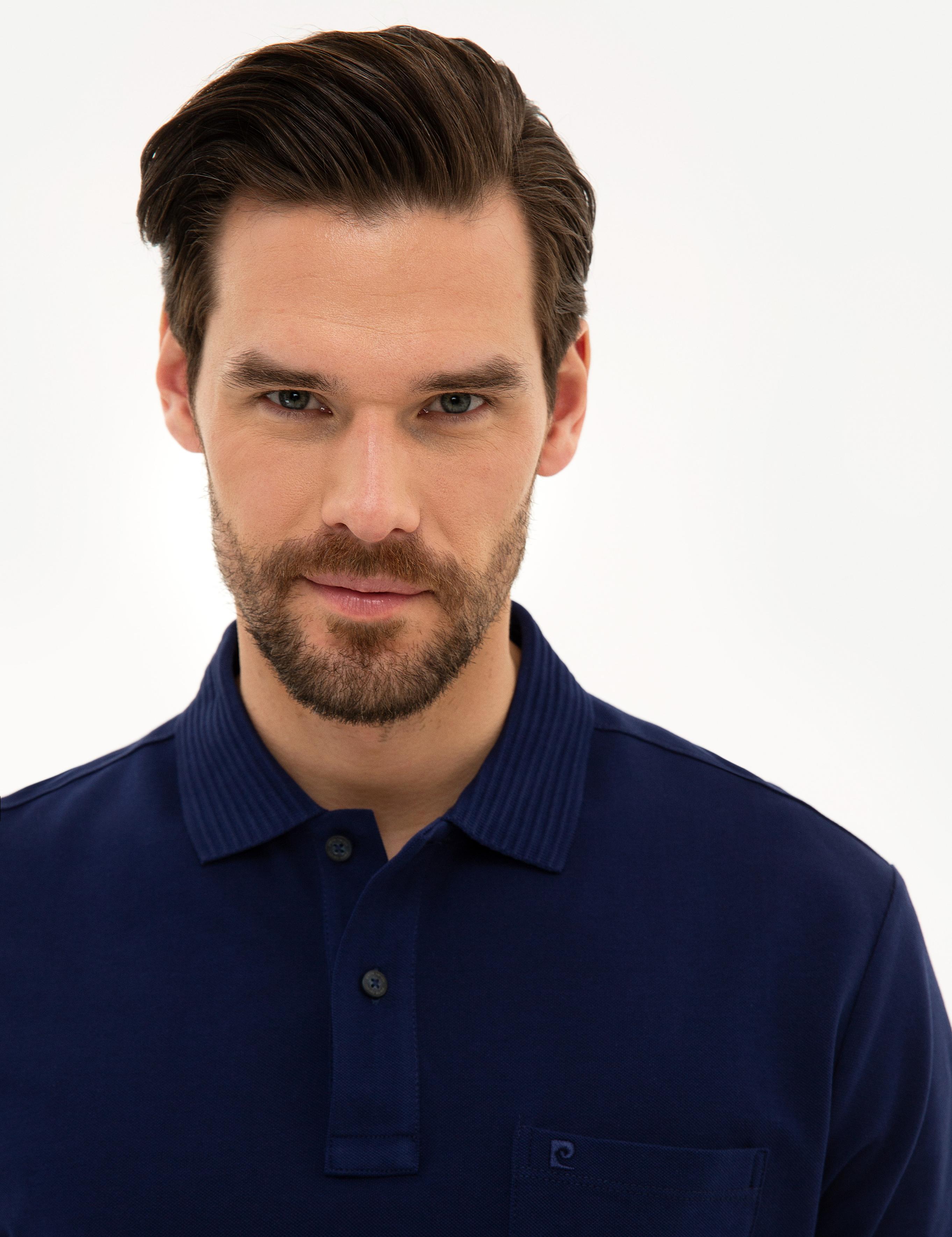 Lacivert Regular Fit Polo Yaka Basic Tişört