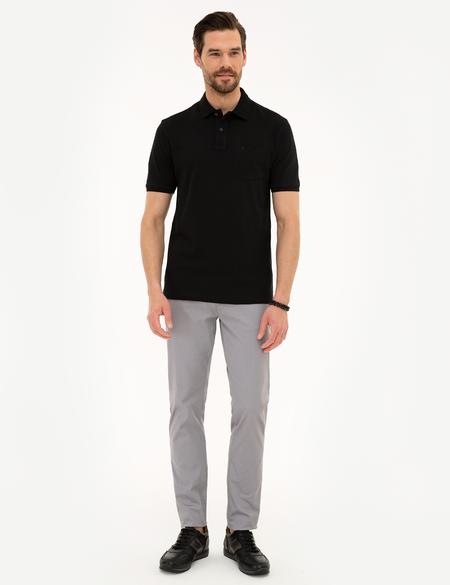 Siyah Regular Fit Basic Polo Yaka T-Shirt - 50218586002