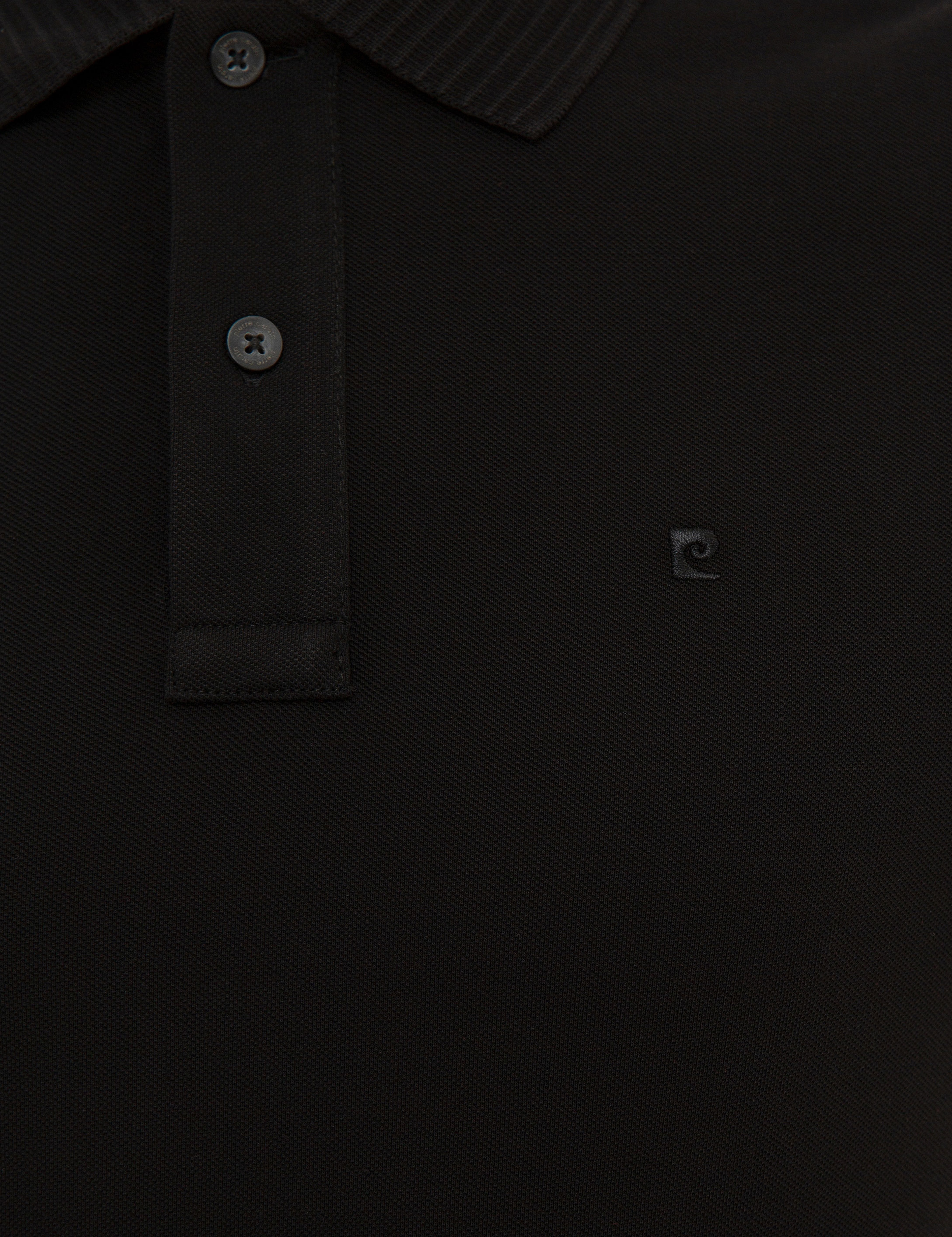 Siyah Slim Fit Polo Yaka Basic T-Shirt - Image 5