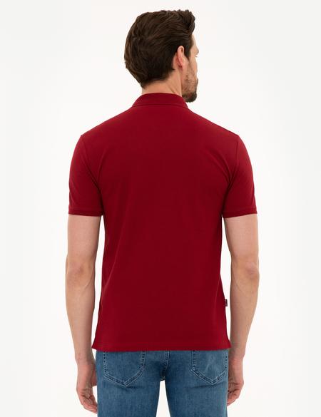 Bordo Slim Fit Polo Yaka Basic Tişört - 50218589027