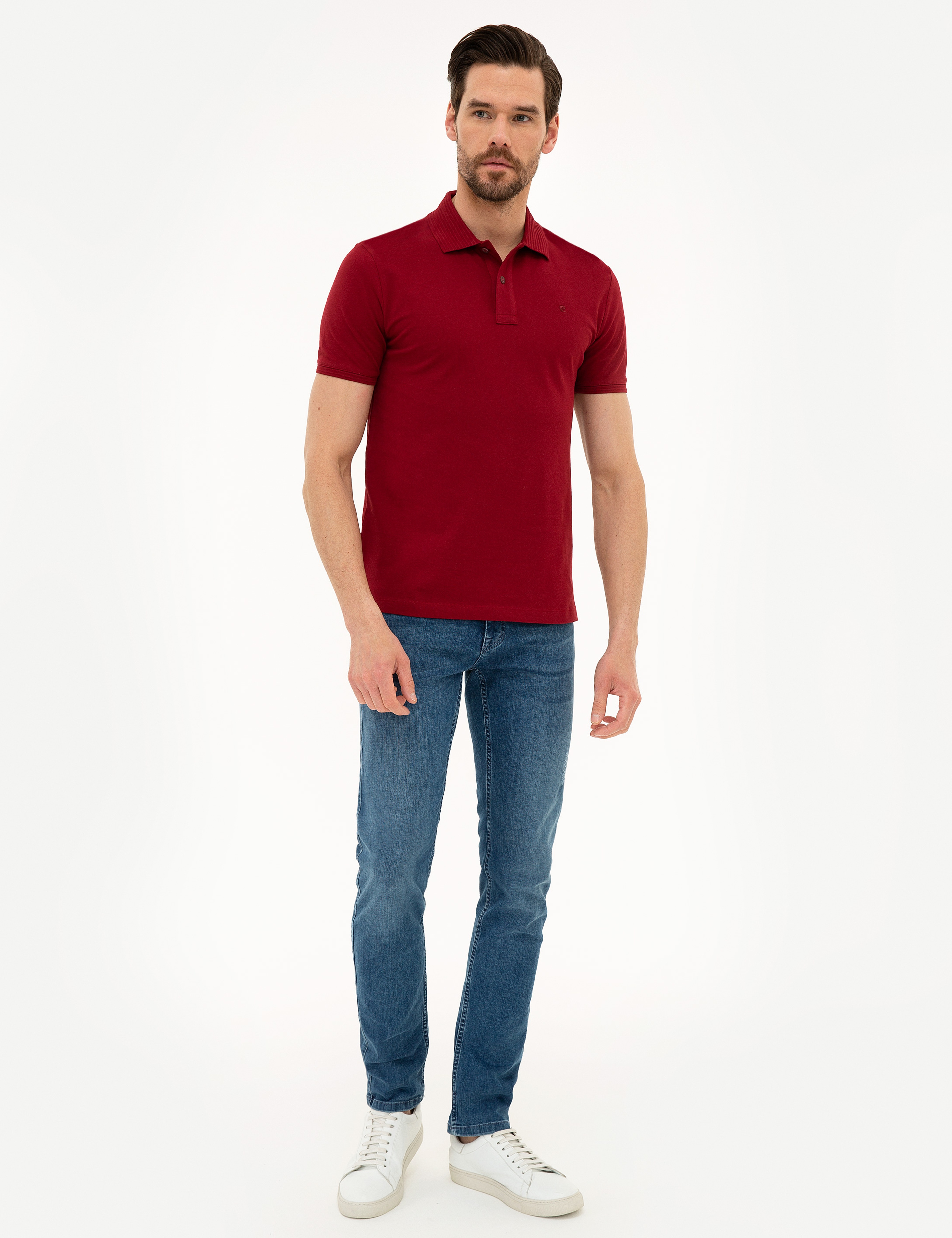 Bordo Slim Fit Basic Polo Yaka T-Shirt - Image 4
