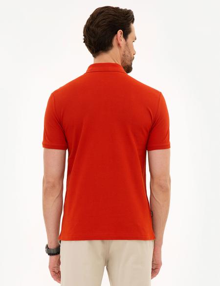Kırmızı Slim Fit Polo Yaka Basic Tişört - 50218589106