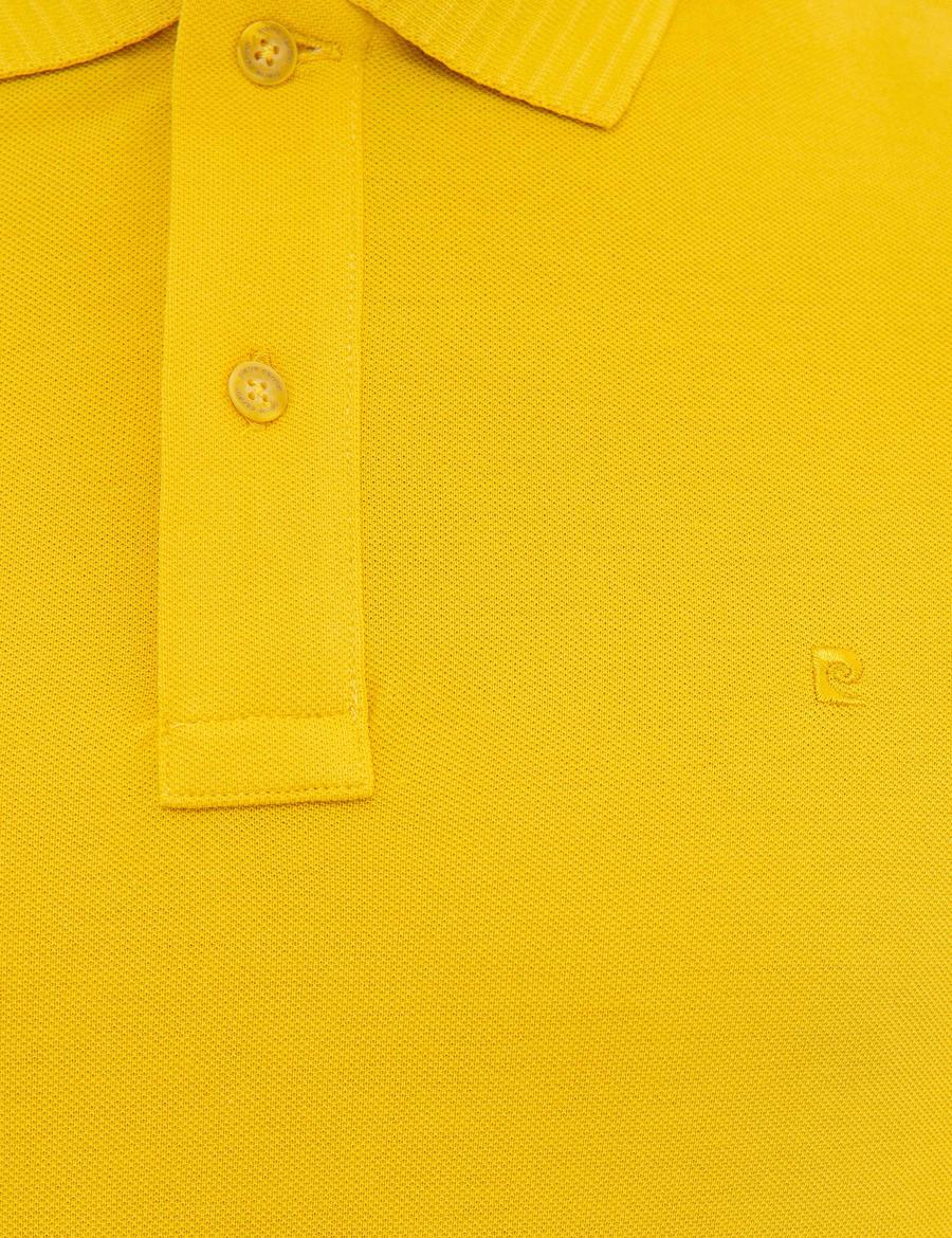 Sarı Slim Fit Polo Yaka Basic Tişört