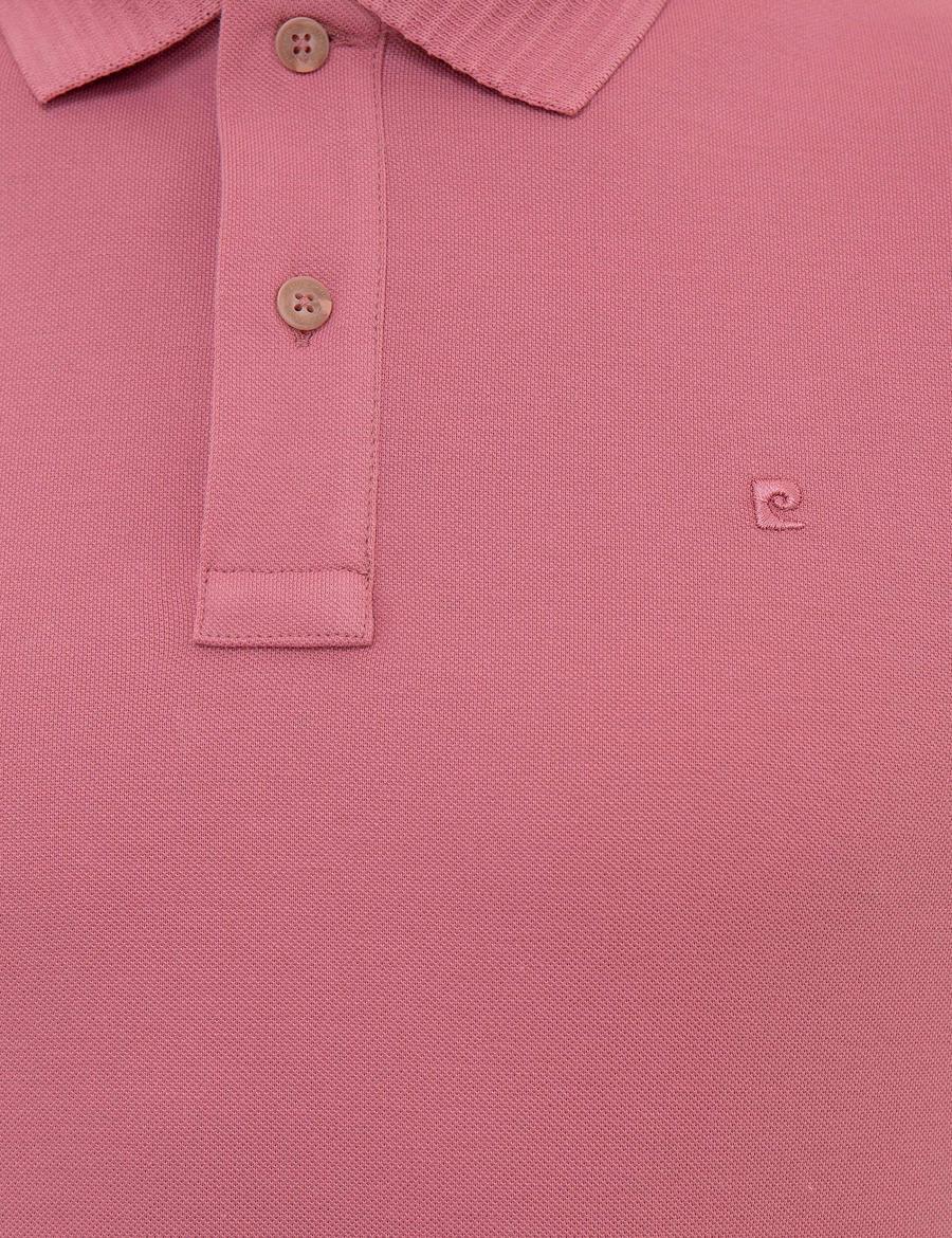 Gül Kurusu Slim Fit Polo Yaka Basic Tişört