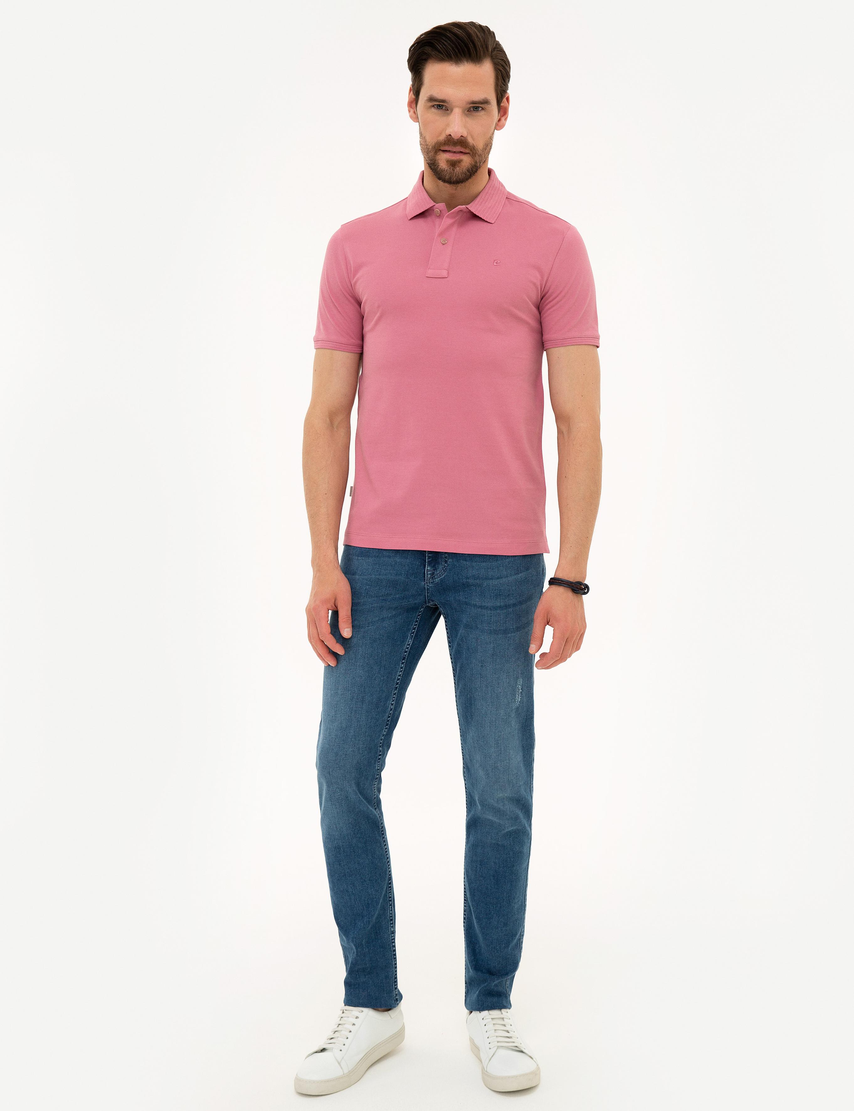 Gül Kurusu Slim Fit Polo Yaka Basic Tişört