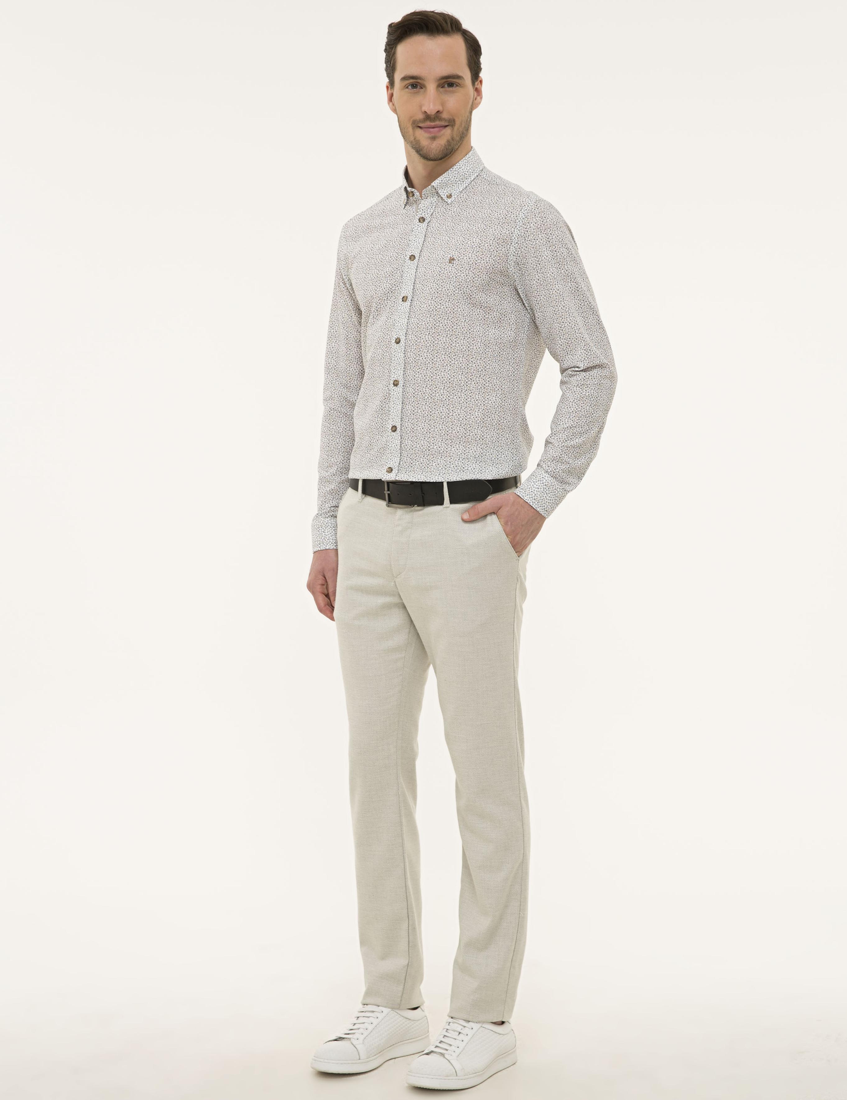 Gri Regular Fit Chino Pantolon