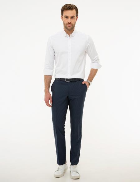 Beyaz Slim Fit Armürlü Gömlek - 50219273002