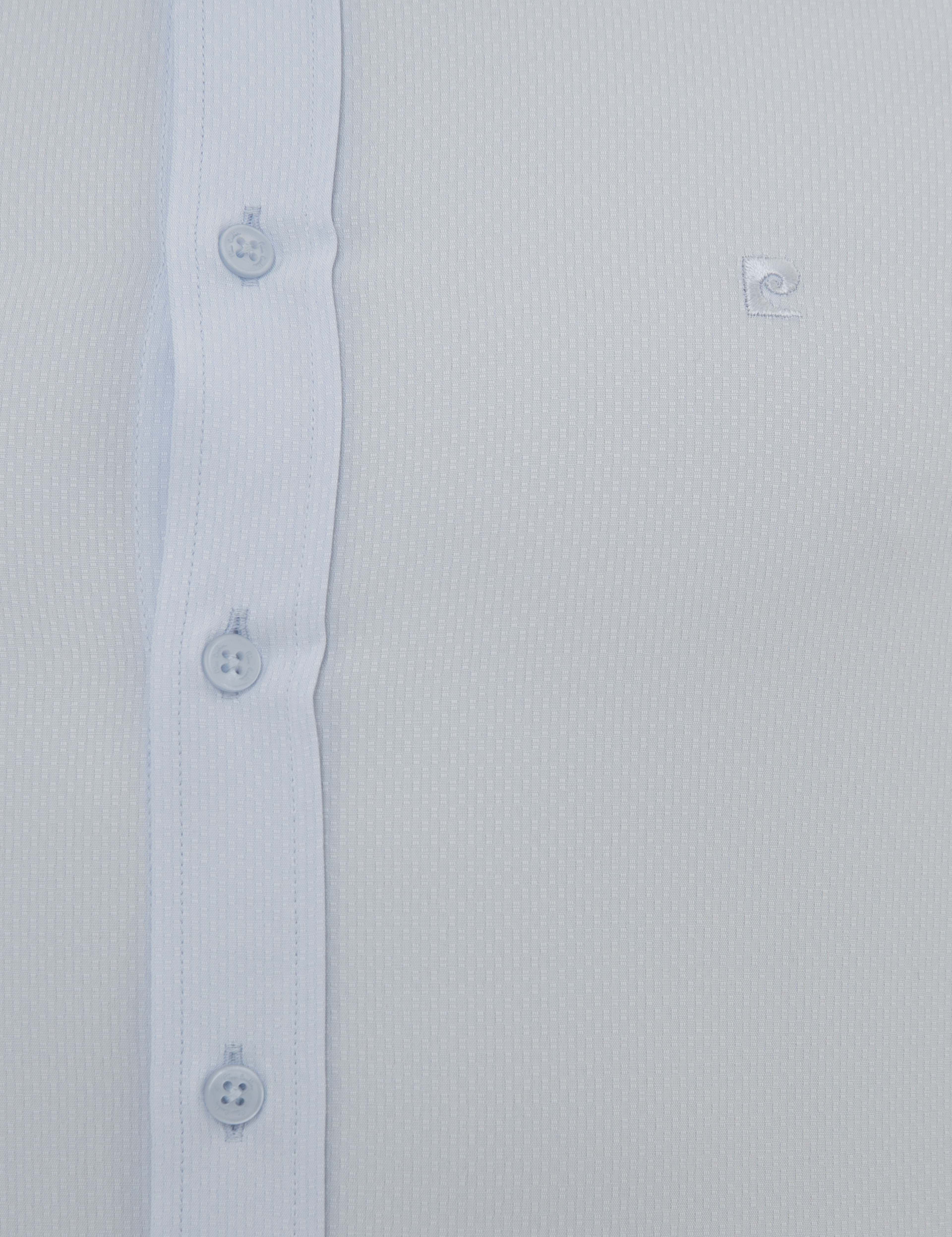 Açık Mavi Slim Fit Armürlü Gömlek - Image 5