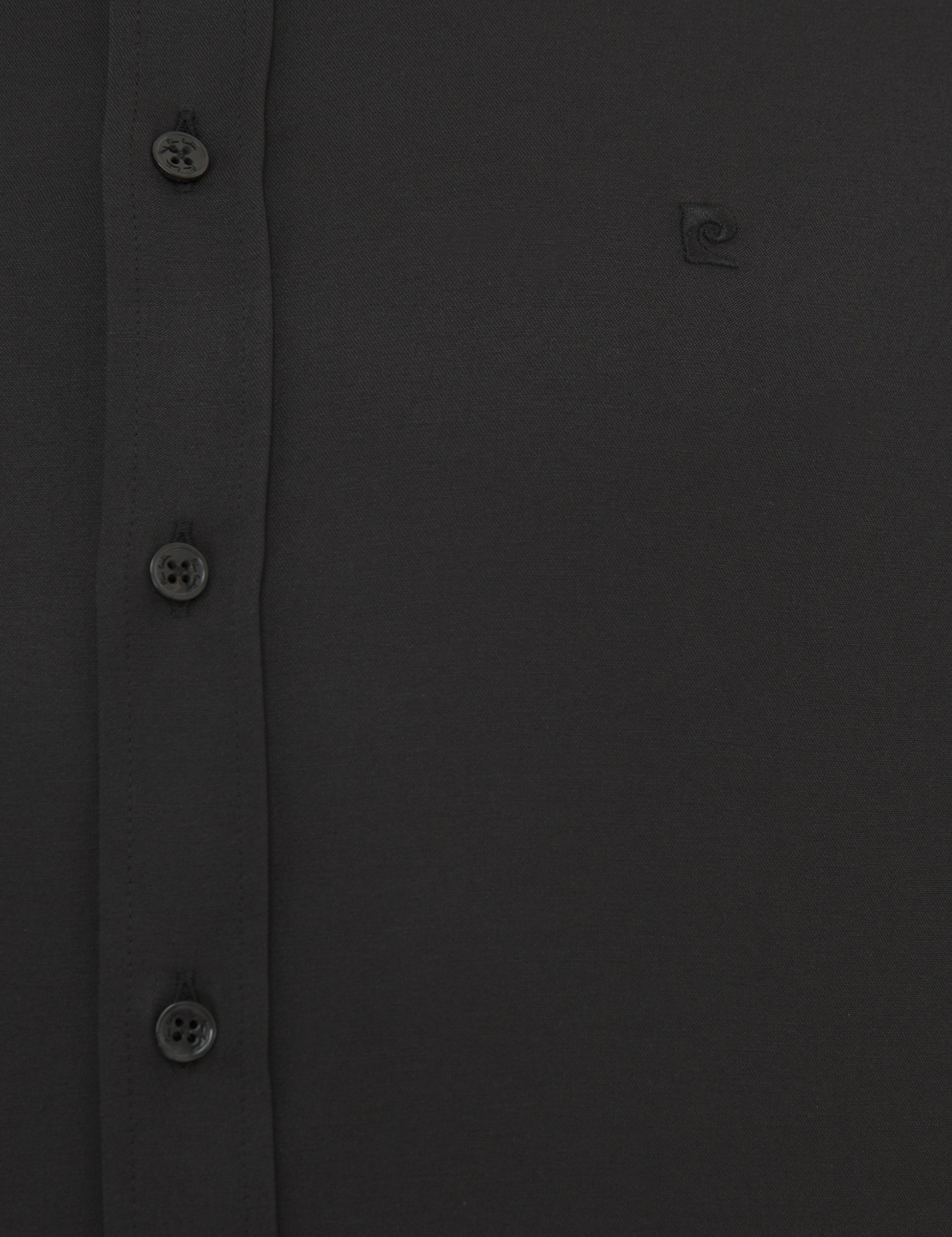 Siyah Slim Fit Armürlü Gömlek