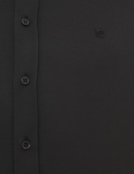 Siyah Slim Fit Armürlü Gömlek - 50219274030