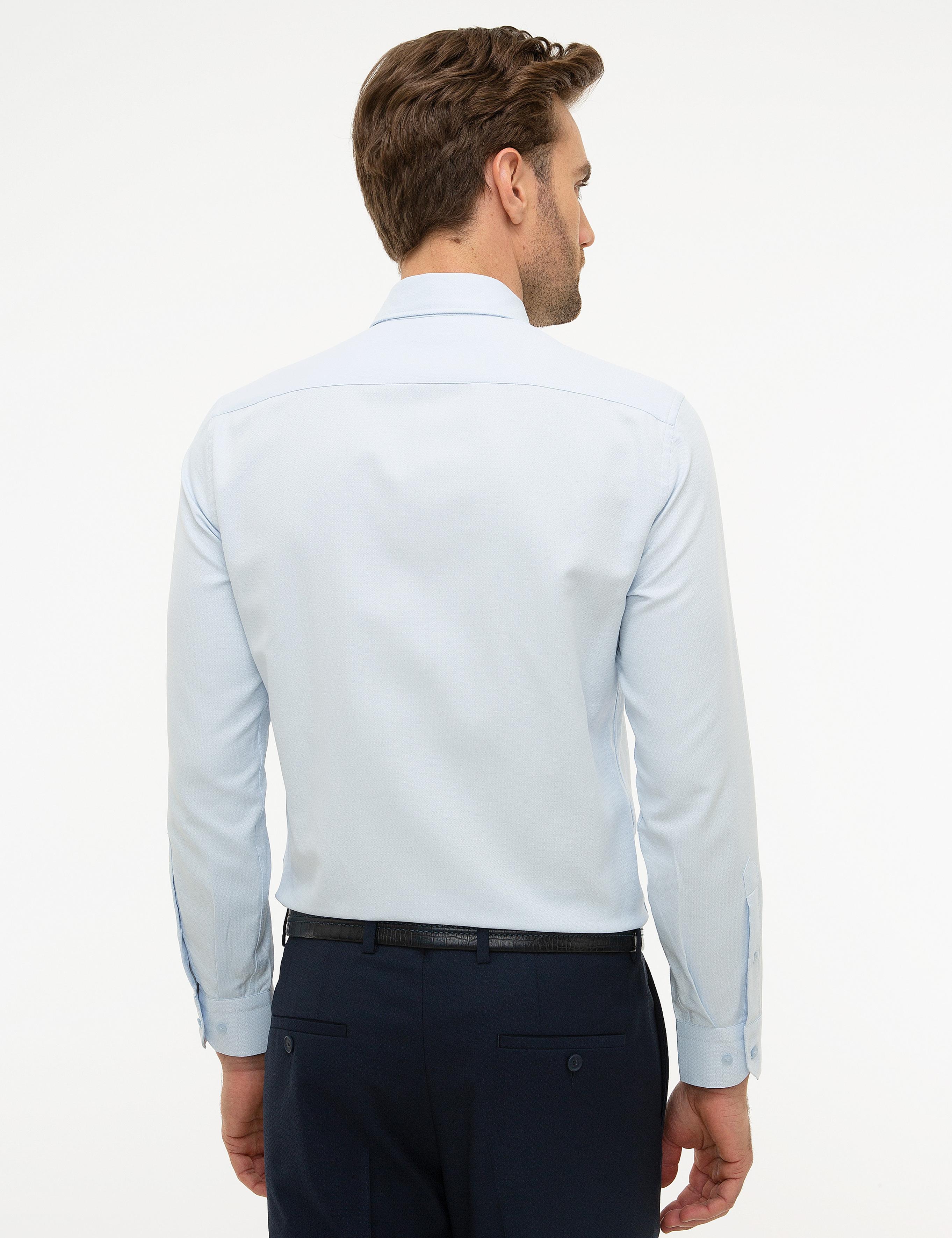 Açık Mavi Slim Fit Uzun Kollu Gömlek