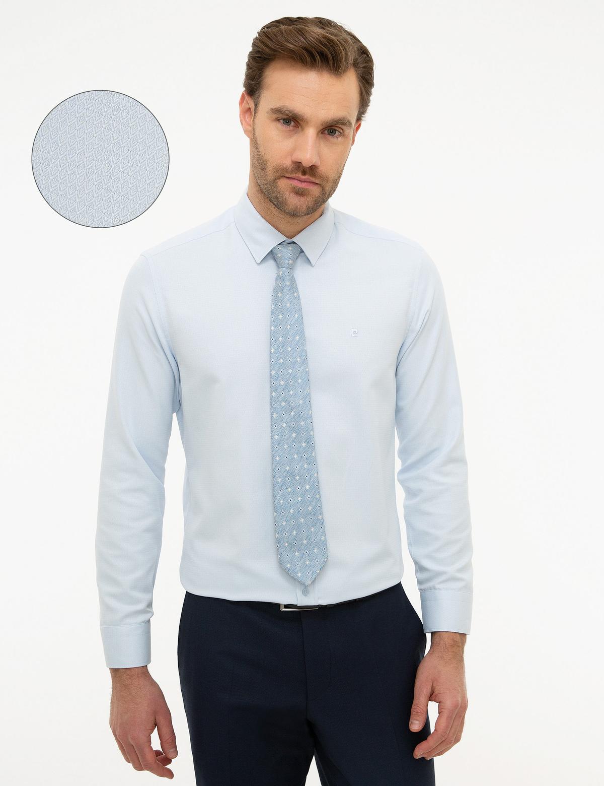 Açık Mavi Slim Fit Uzun Kollu Gömlek