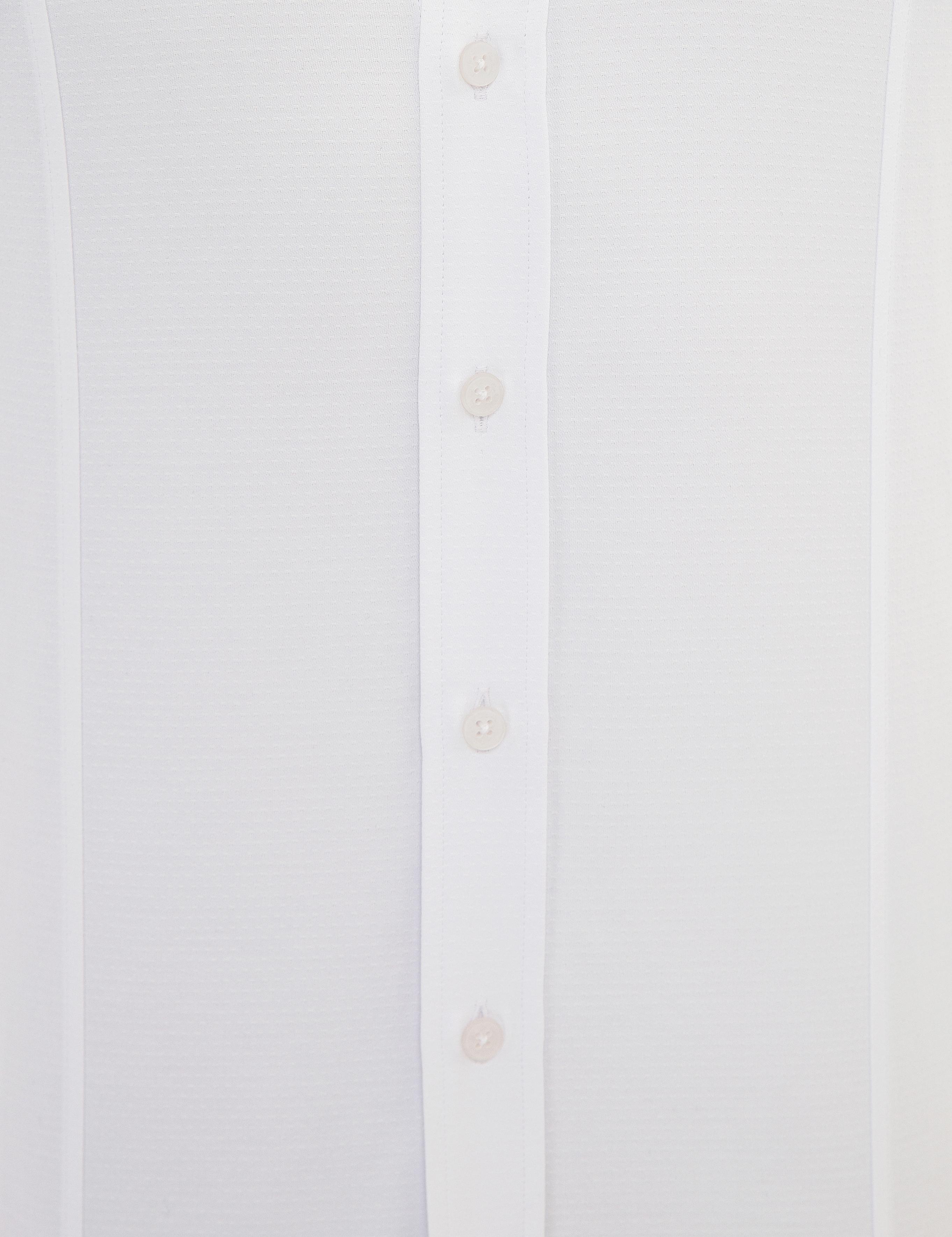 Beyaz Slim Fit Armürlü Gömlek
